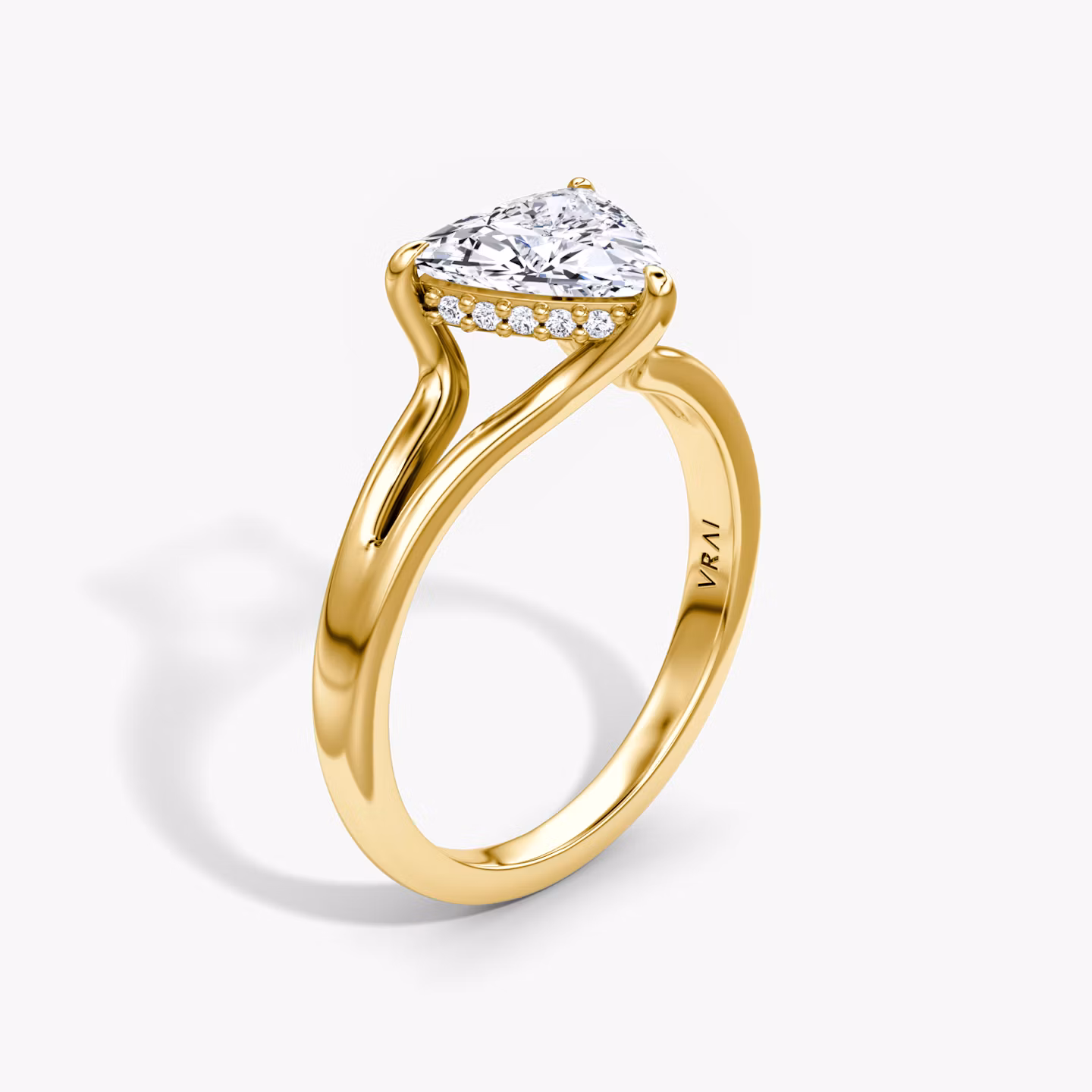 The Floating Split Band Trillion | Yellow Gold
