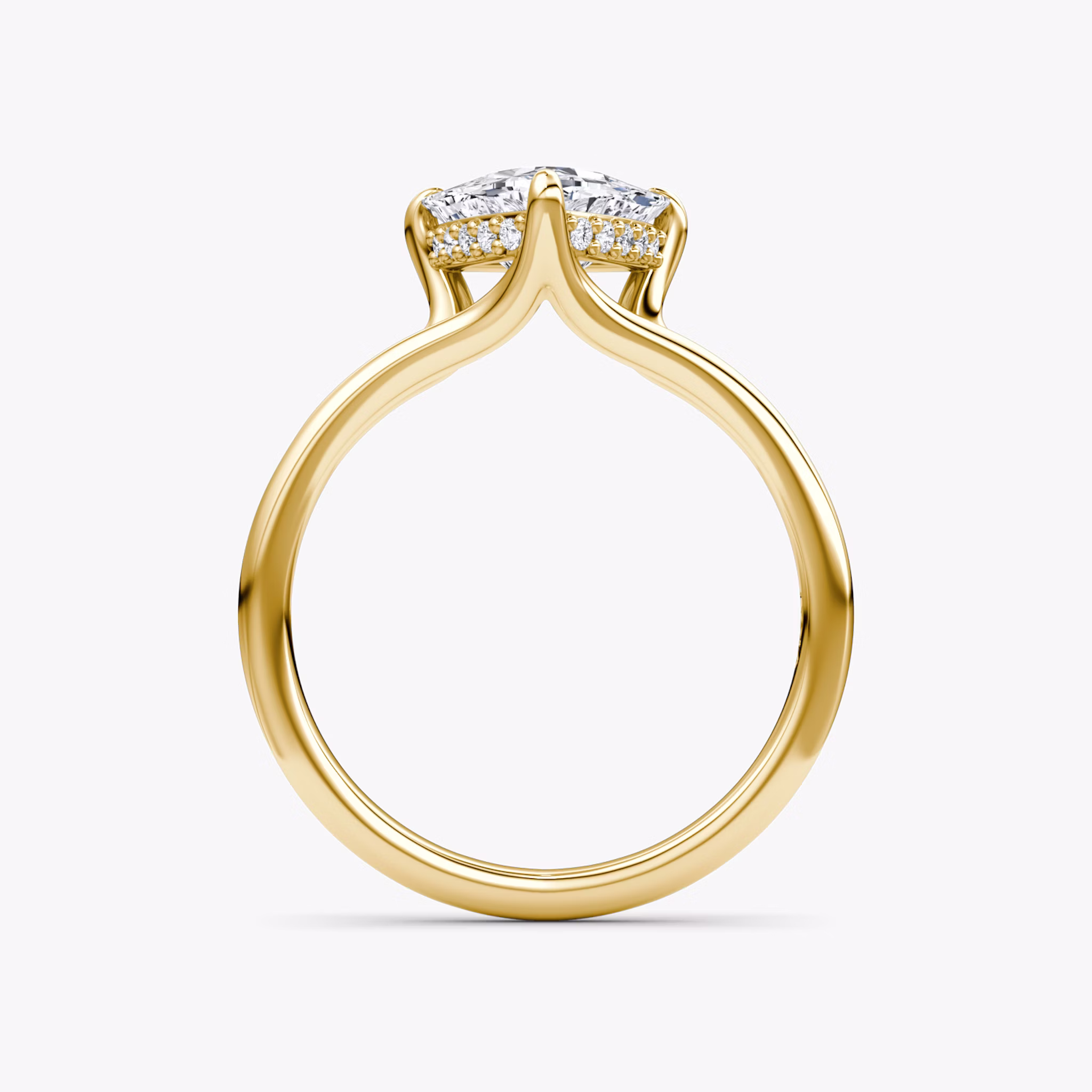 The Floating Split Band | Trillion | 18k | Yellow Gold | bandAccent: Plain | diamondOrientation: vertical | caratWeight: other