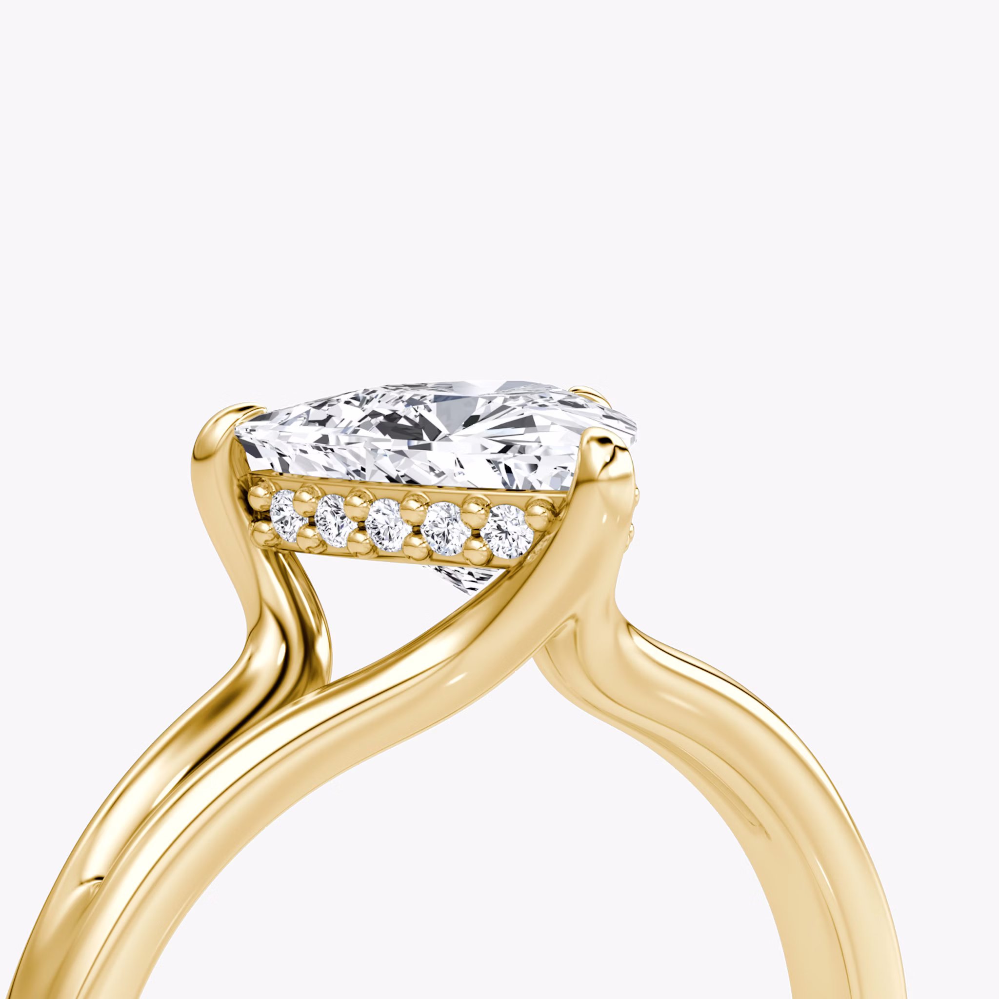 The Floating Split Band | Trillion | 18k | Yellow Gold | bandAccent: Plain | diamondOrientation: vertical | caratWeight: other