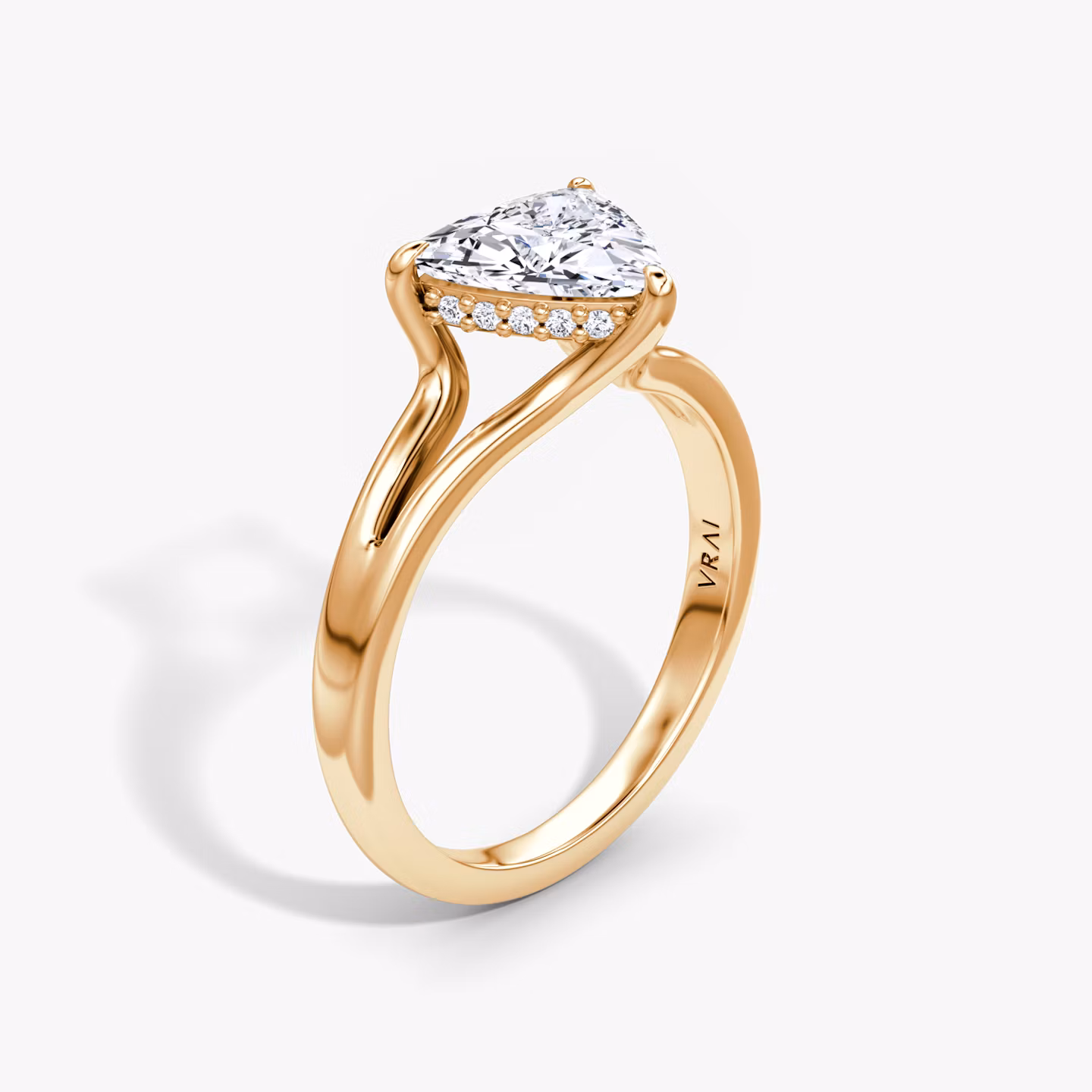 The Floating Split Band Trillion | Rose Gold