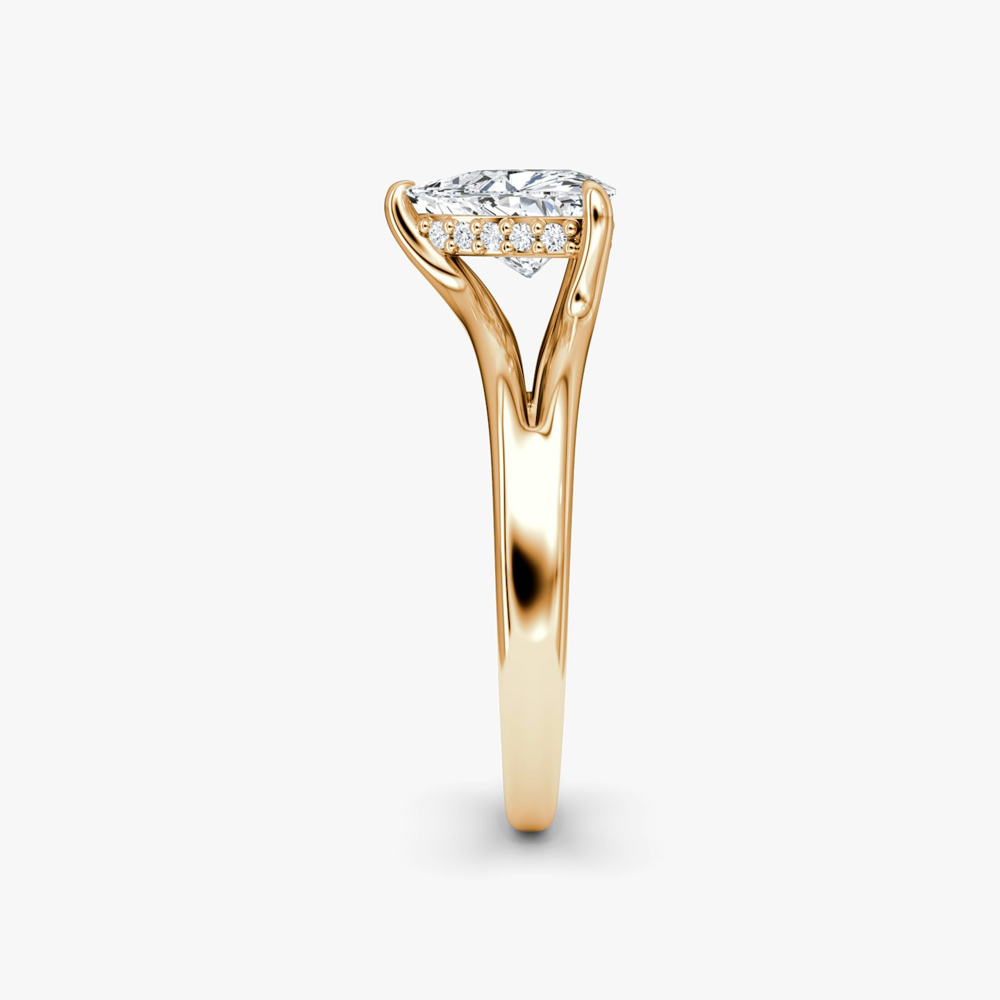 The Floating Split Band | Trillion | 14k | Rose Gold | bandAccent: Plain | diamondOrientation: vertical | caratWeight: other