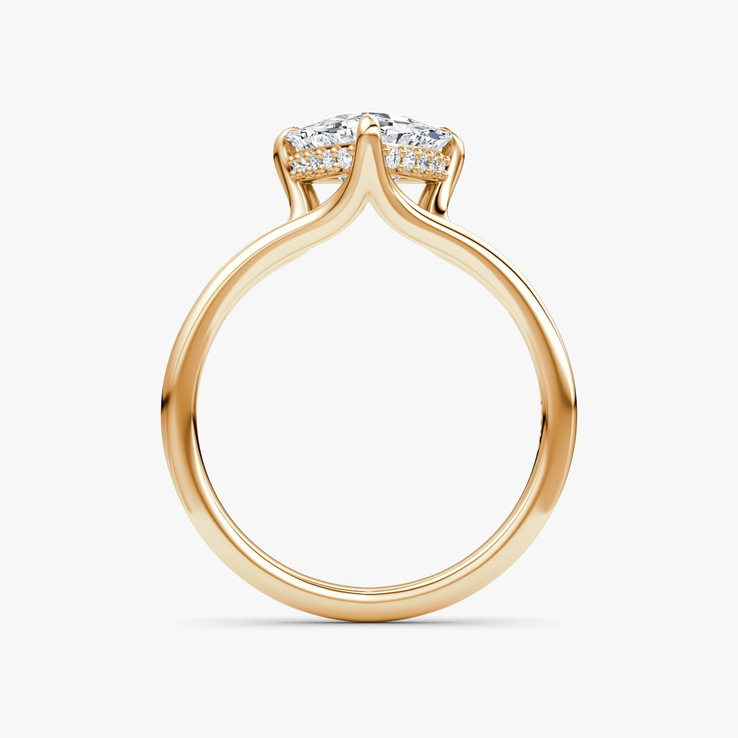 The Floating Split Band | Trillion | 14k | Rose Gold | bandAccent: Plain | diamondOrientation: vertical | caratWeight: other