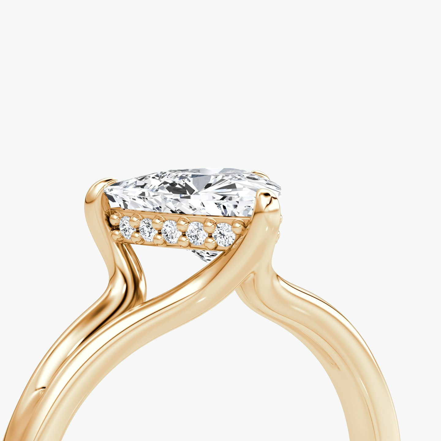 The Floating Split Band | Trillion | 14k | Rose Gold | bandAccent: Plain | diamondOrientation: vertical | caratWeight: other