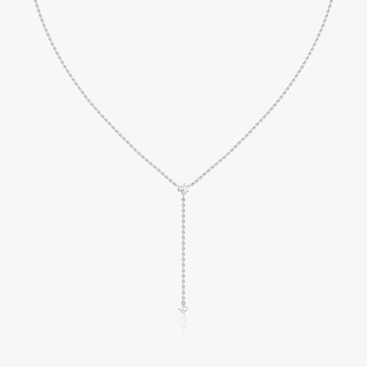Duo Lariat Gold Diamond Necklace