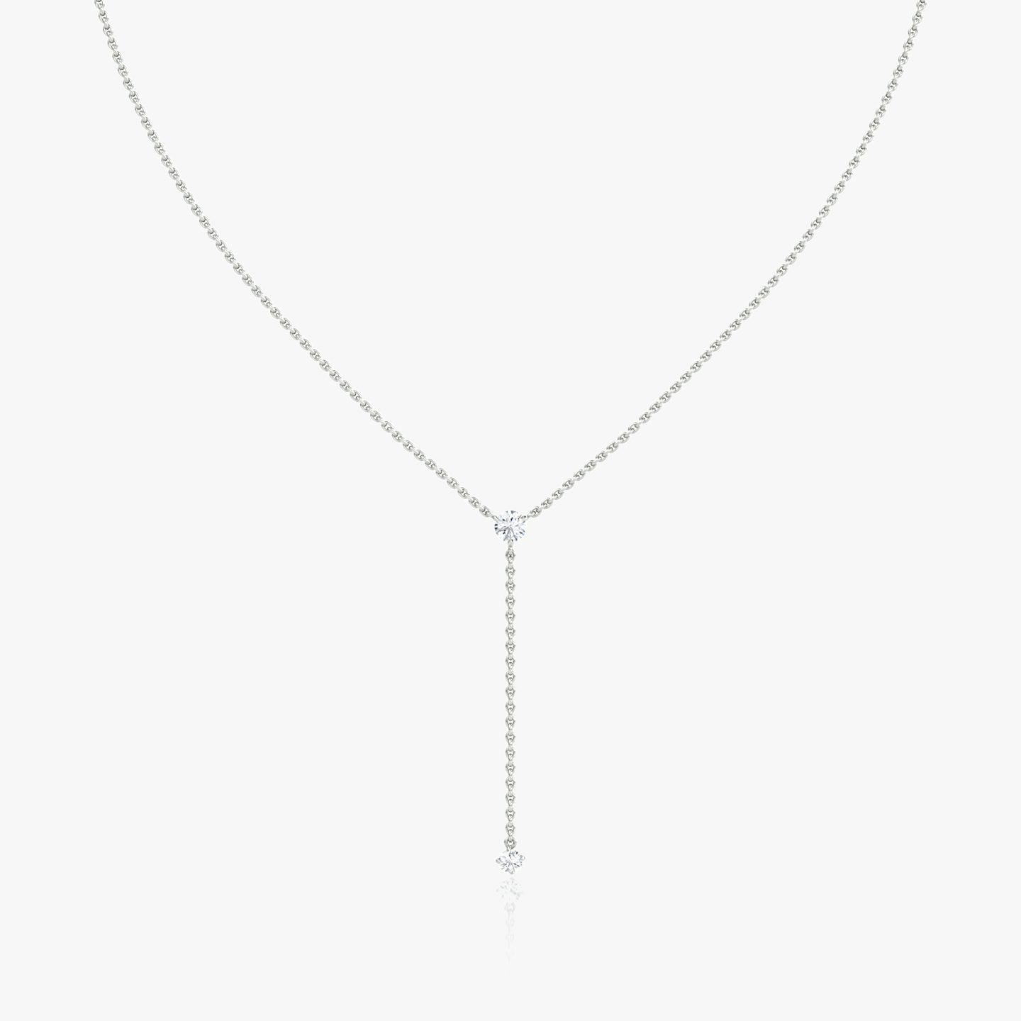 Duo Lariat Gold Diamond Necklace