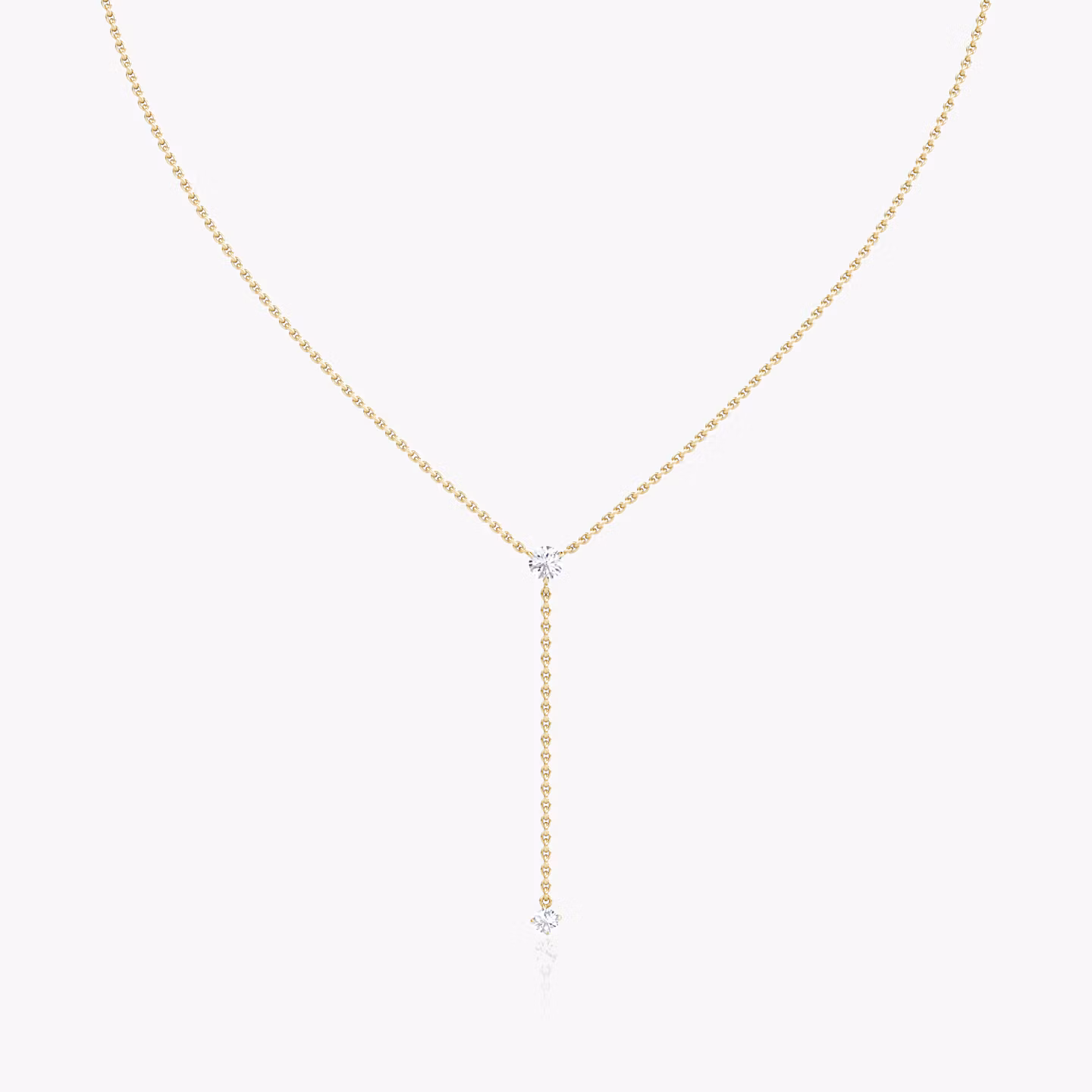 Collar Duo Lariat | Brillante | 14k | Oro amarillo | chainLength: 16-18