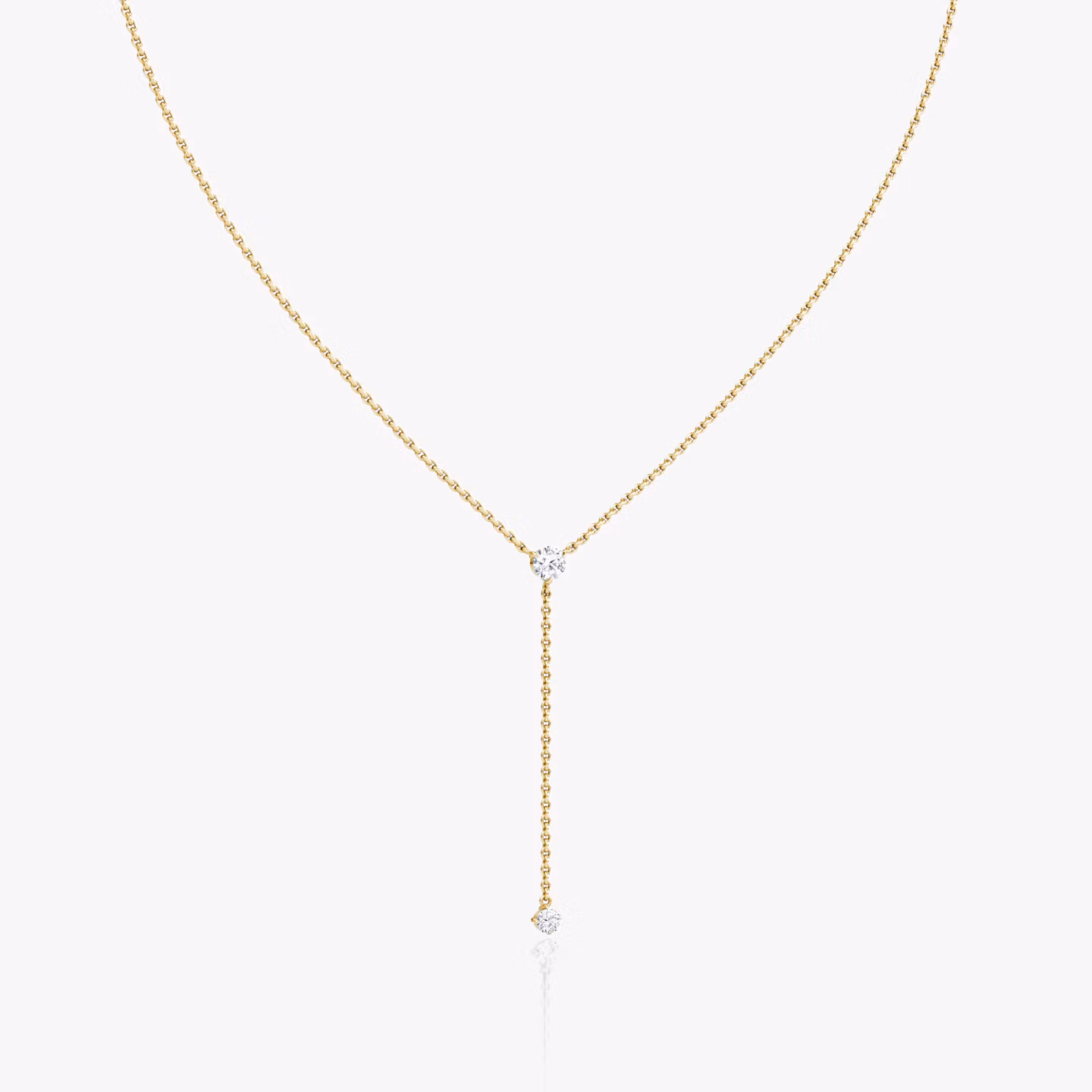 Collar Duo Lariat | Brillante | 14k | Oro amarillo | chainLength: 16-18