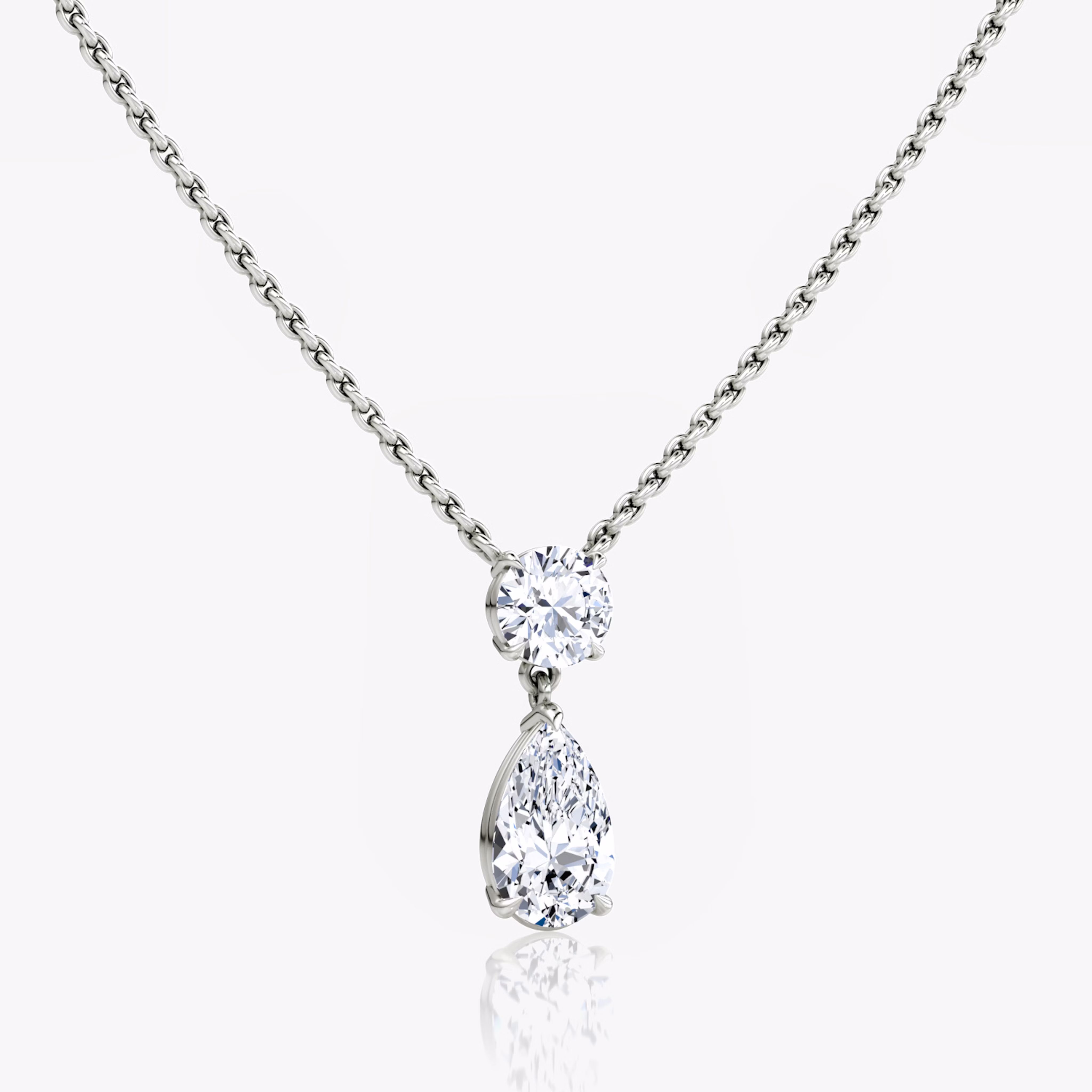 Duo Drop Pear Diamond Necklace