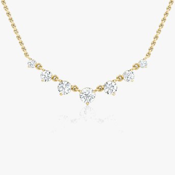 The Linked Tennis Necklace in yellow gold.