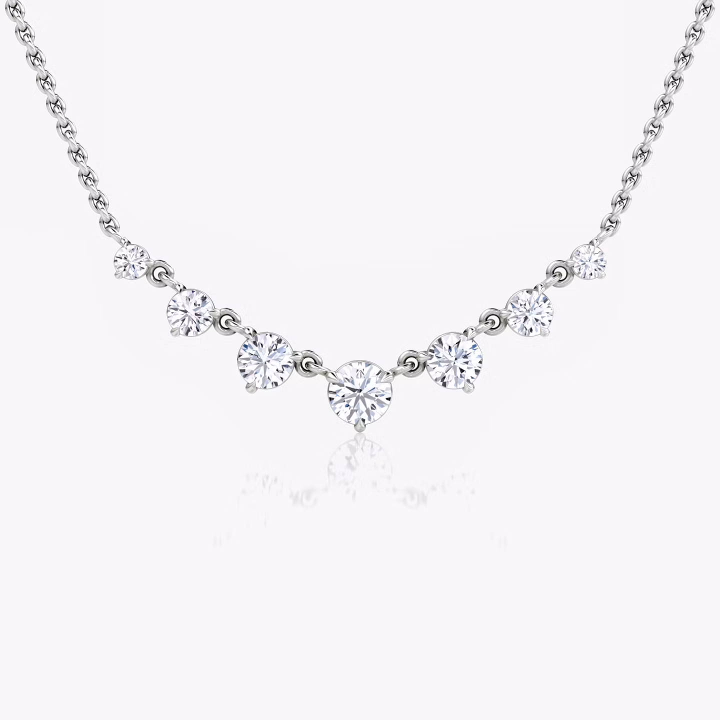 Linked Tennis Necklace Round Brilliant | White Gold