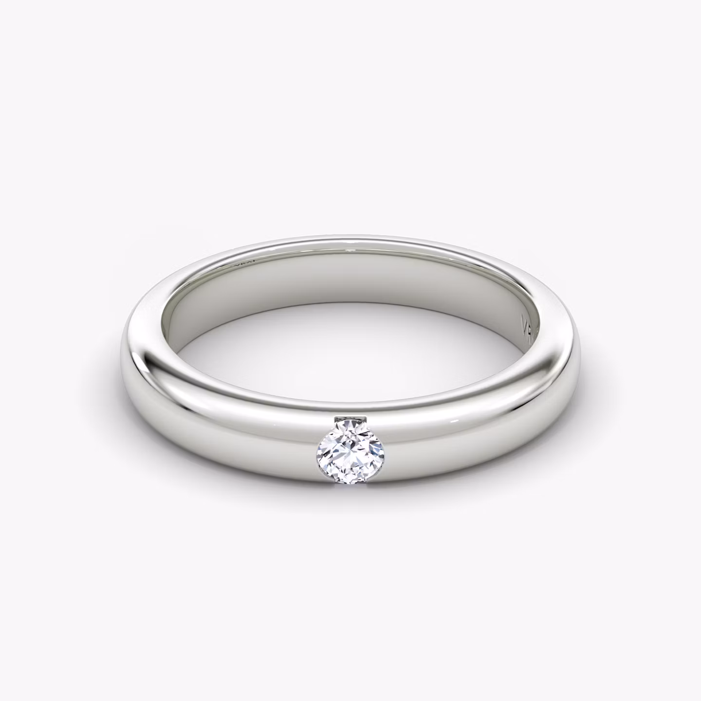 The Round Inlay Band Round Brilliant | White Gold