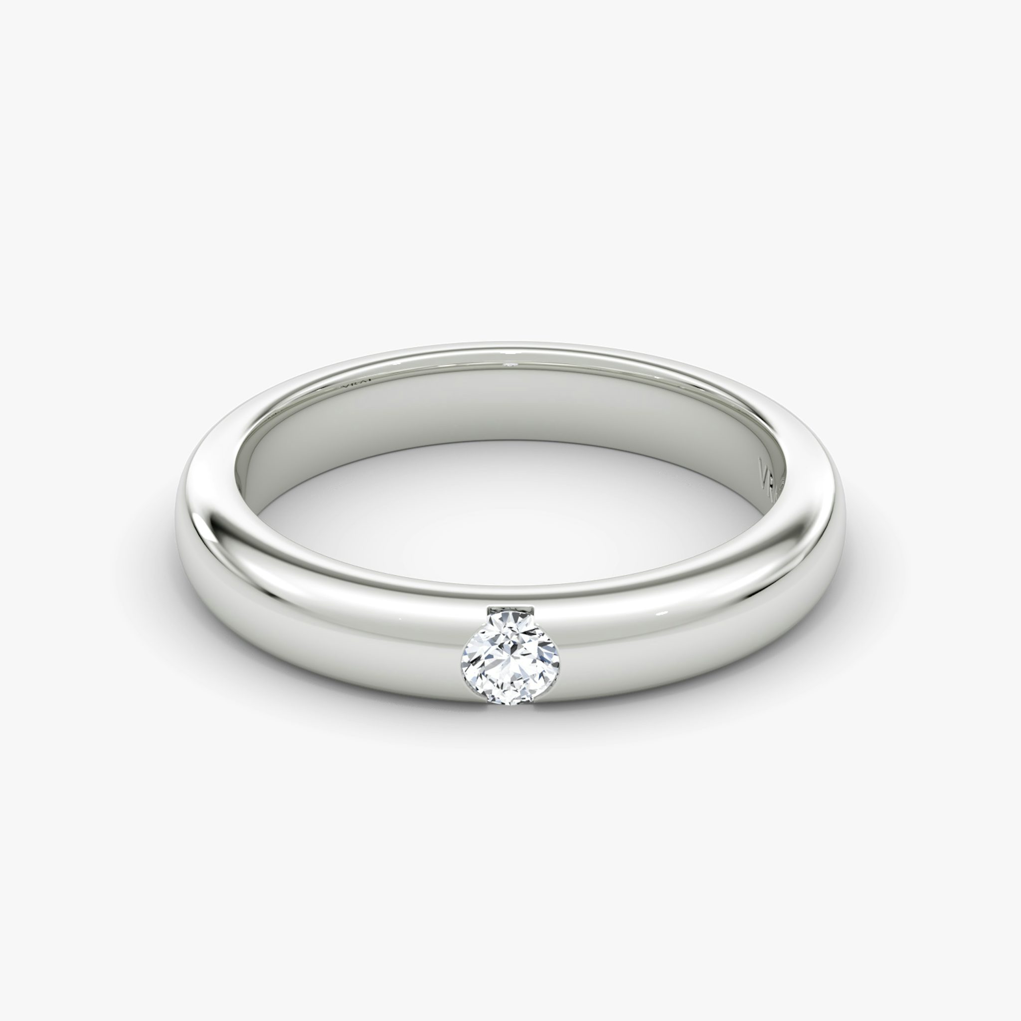 The Round Inlay Band | Round Brilliant | 18k | White Gold | bandVersion: original