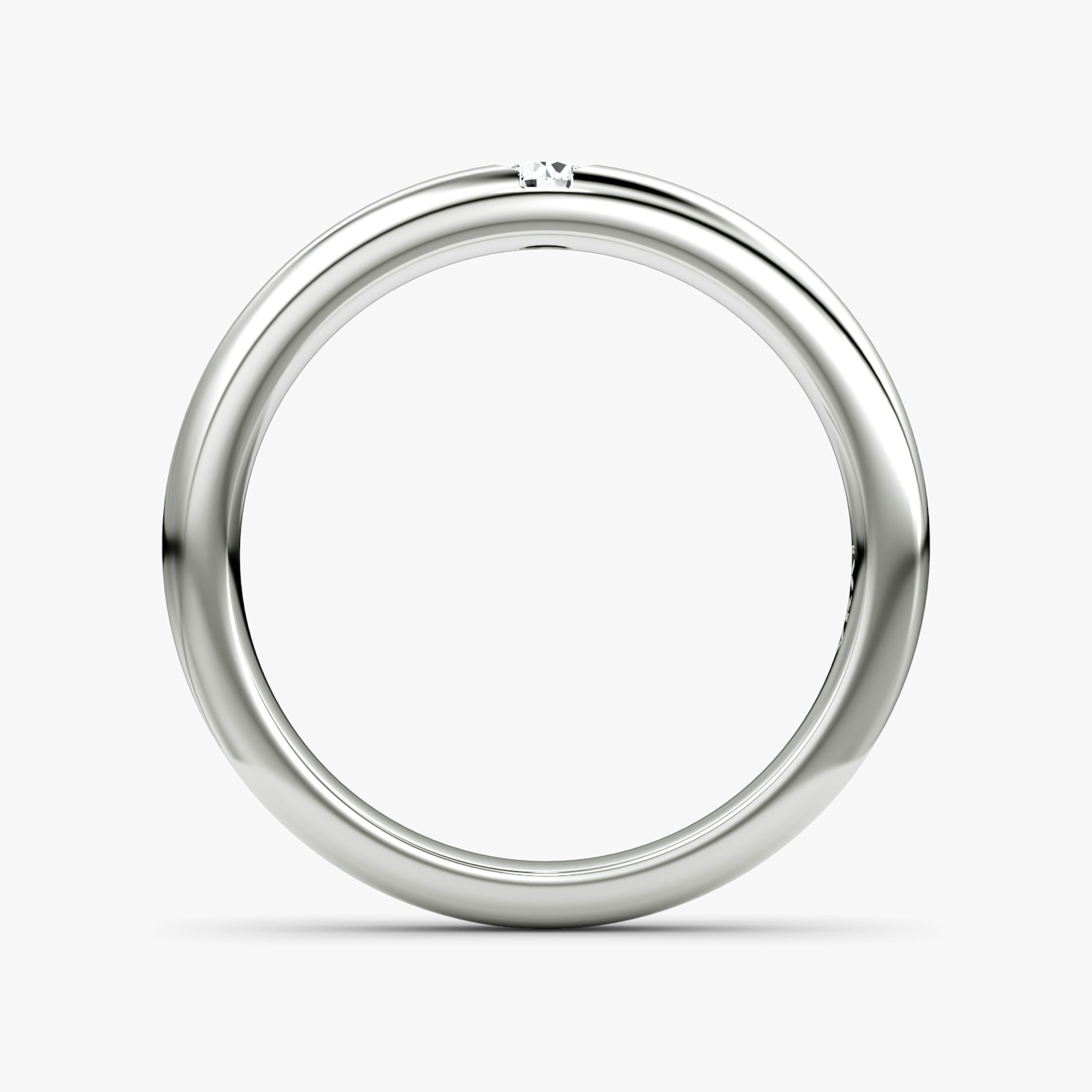 The Round Inlay Band | Round Brilliant | 18k | White Gold | bandVersion: original