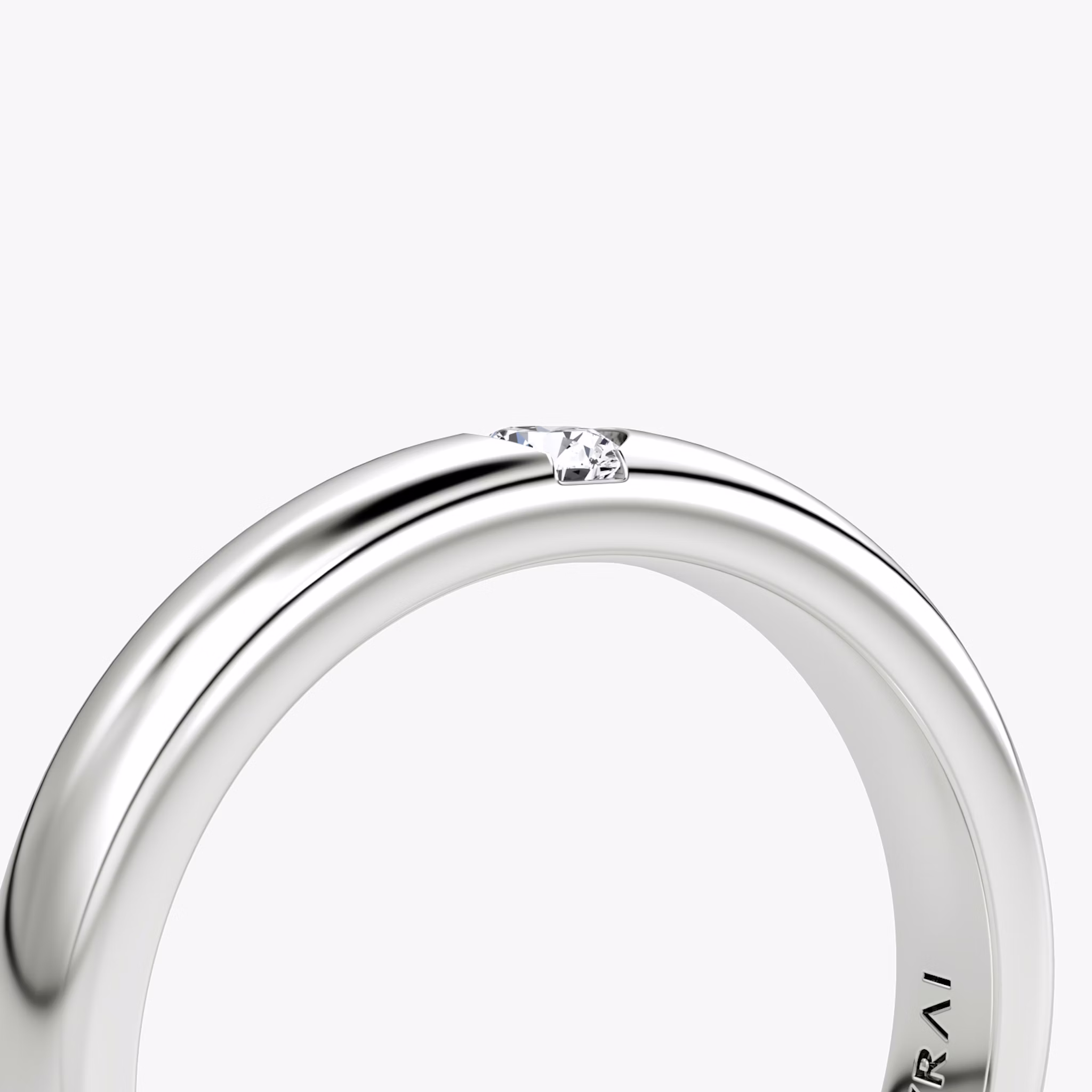 The Round Inlay Band | Round Brilliant | 18k | White Gold | bandVersion: original