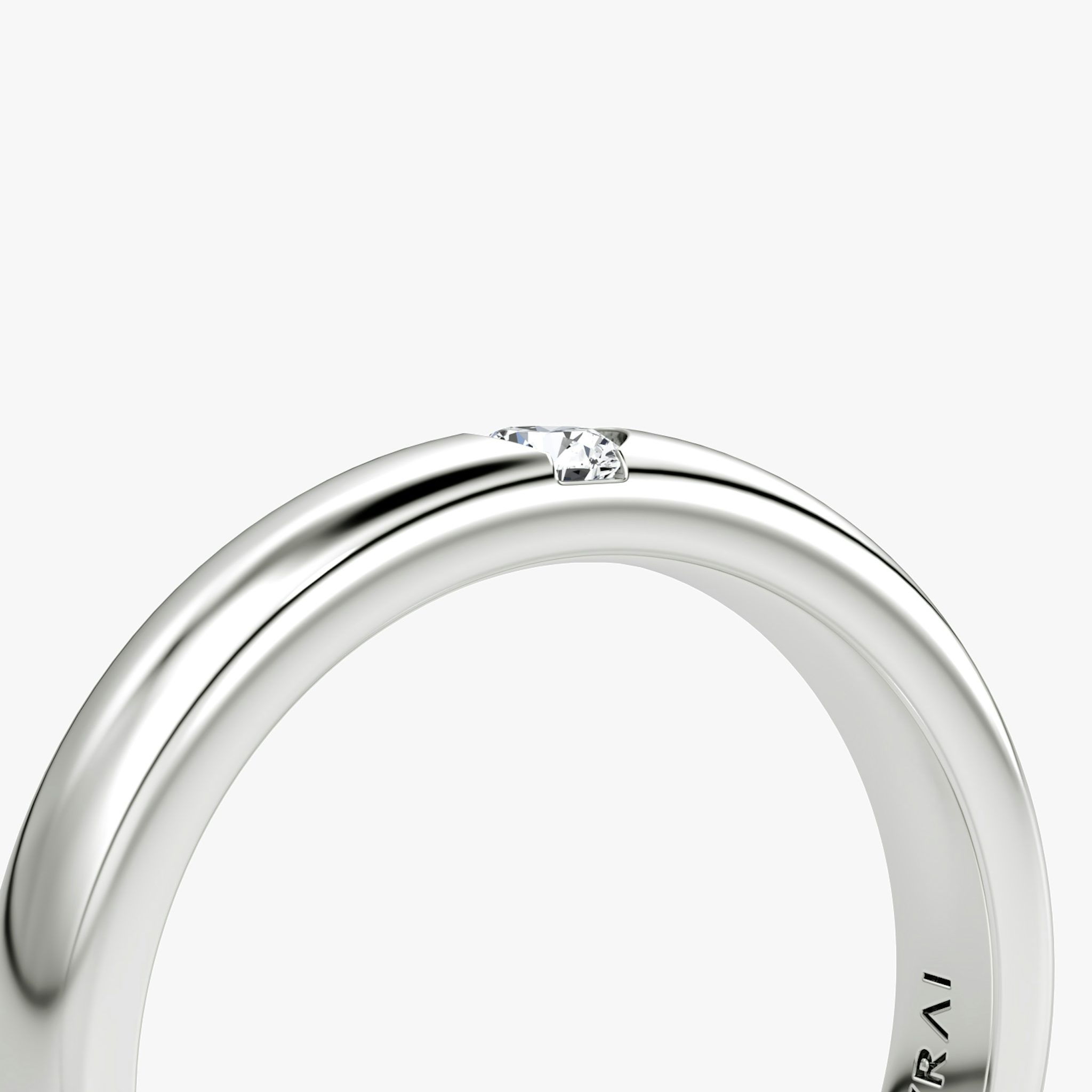 The Round Inlay Band | Round Brilliant | 18k | White Gold | bandVersion: original