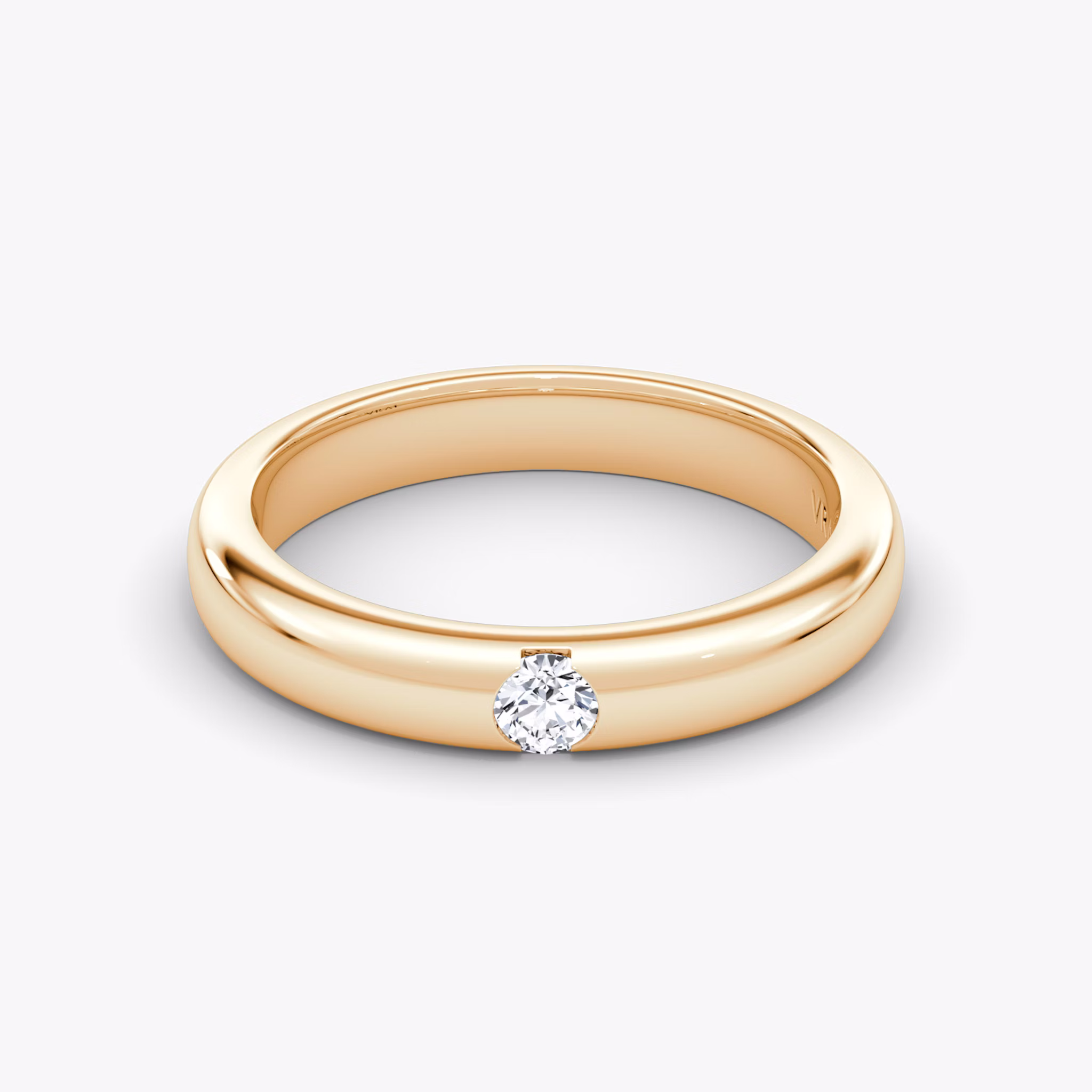 The Round Inlay Band | Round Brilliant | 14k | Rose Gold | bandVersion: original