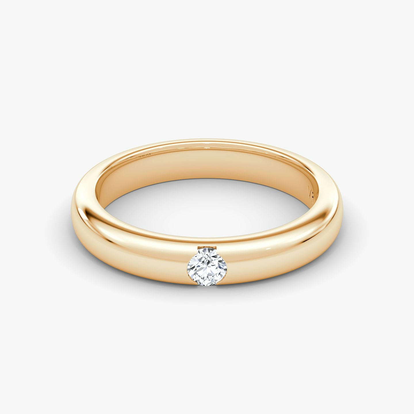 The Round Inlay Band | Round Brilliant | 14k | Rose Gold | bandVersion: original