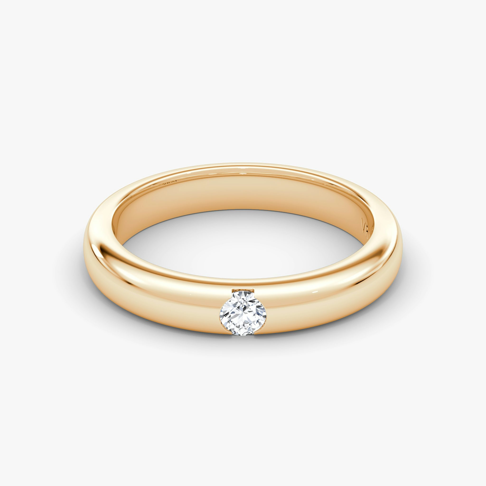 The Round Inlay Band | Round Brilliant | 14k | Rose Gold | bandVersion: original