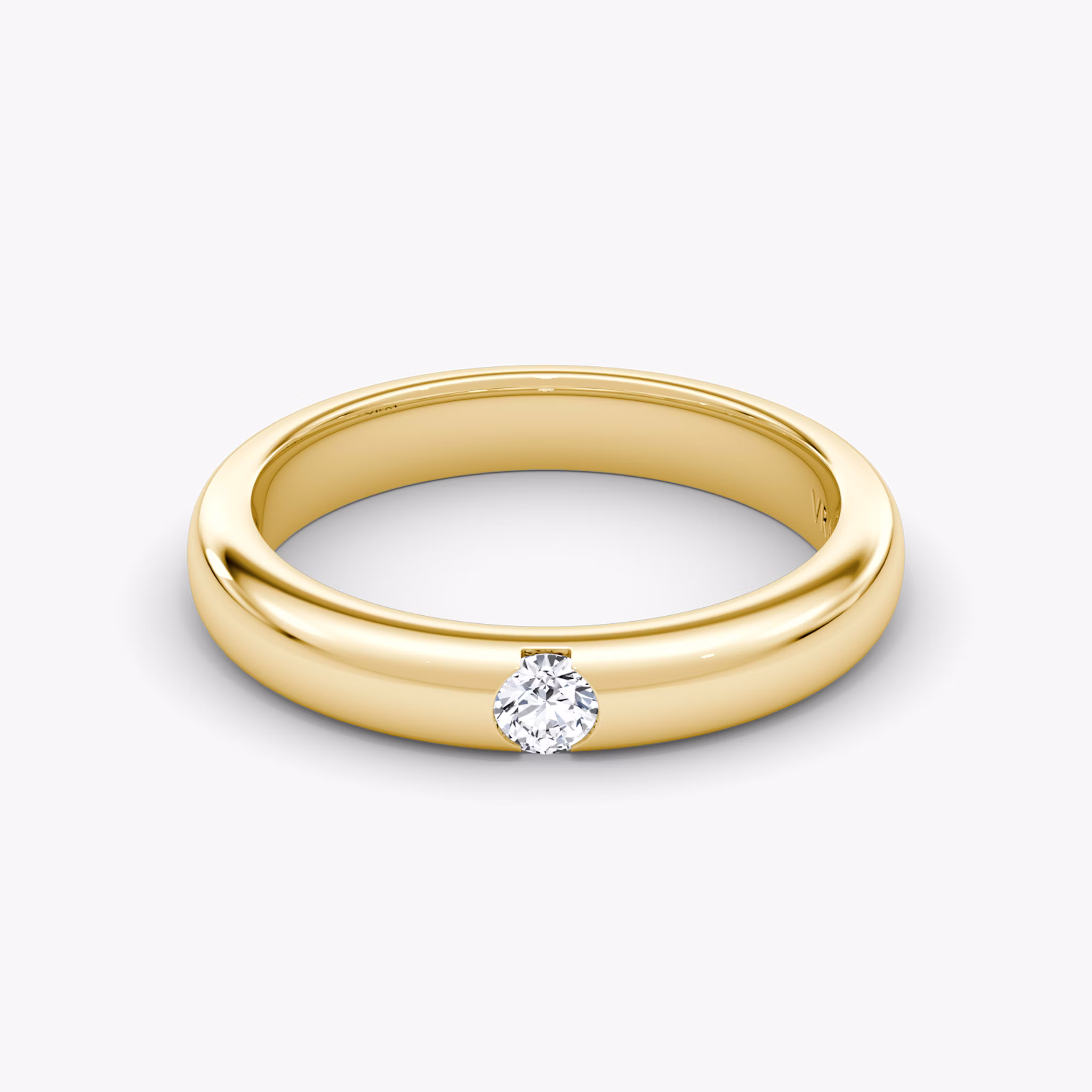 The Round Inlay Band | Round Brilliant | 18k | Yellow Gold | bandVersion: original