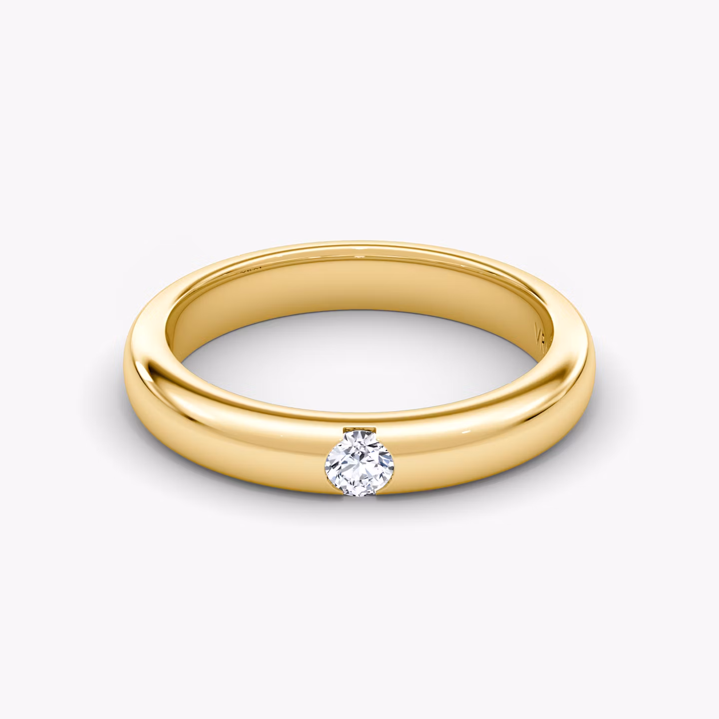 The Round Inlay Band Round Brilliant | Yellow Gold