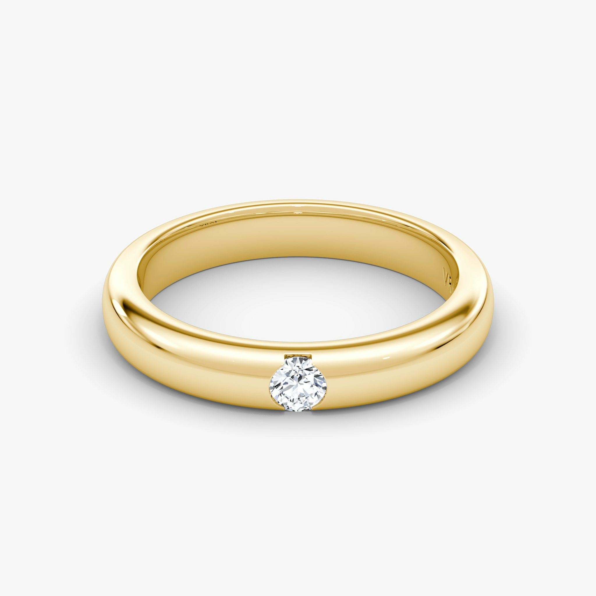 The Round Inlay Band | Round Brilliant | 18k | Yellow Gold | bandVersion: original