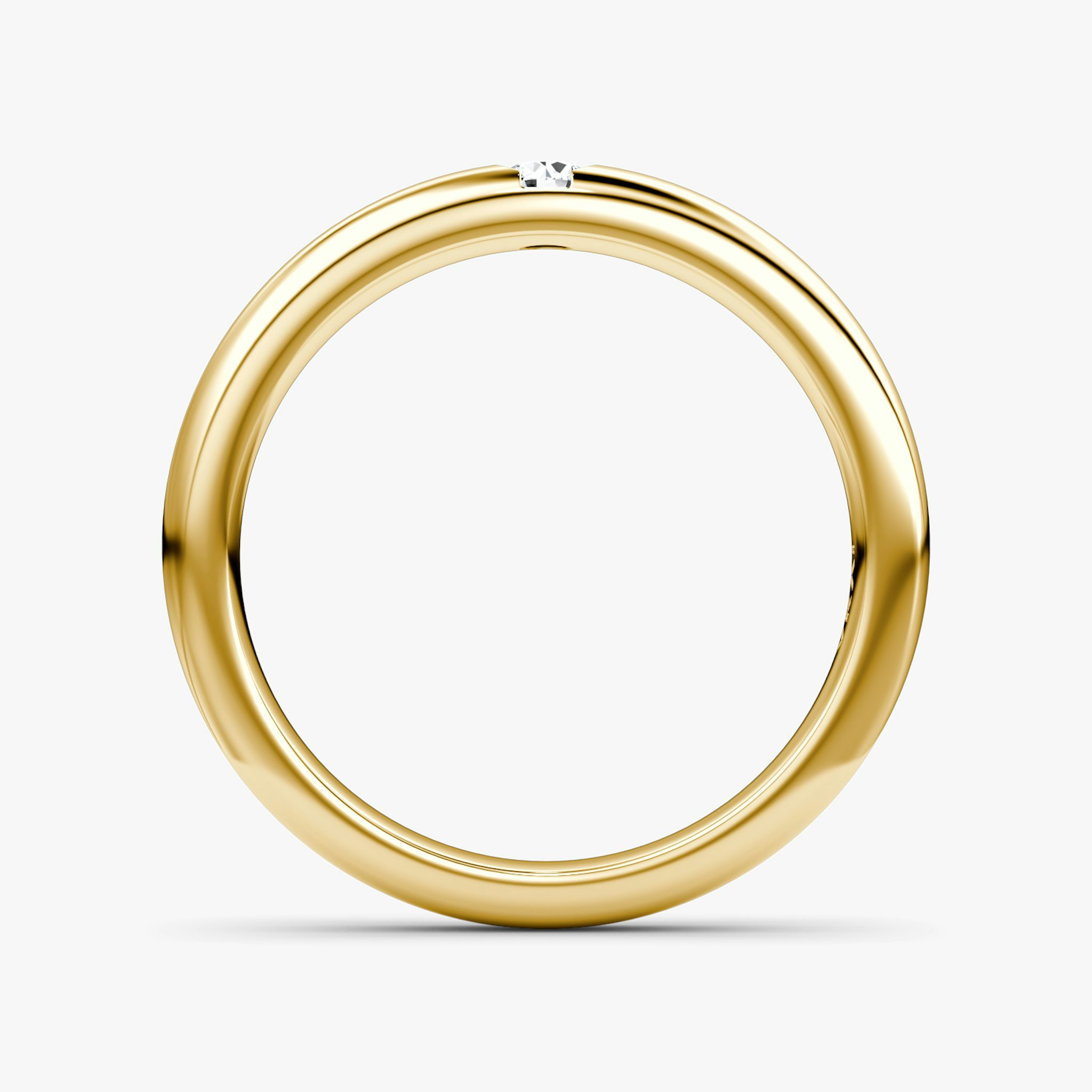 The Round Inlay Band | Round Brilliant | 18k | Yellow Gold | bandVersion: original