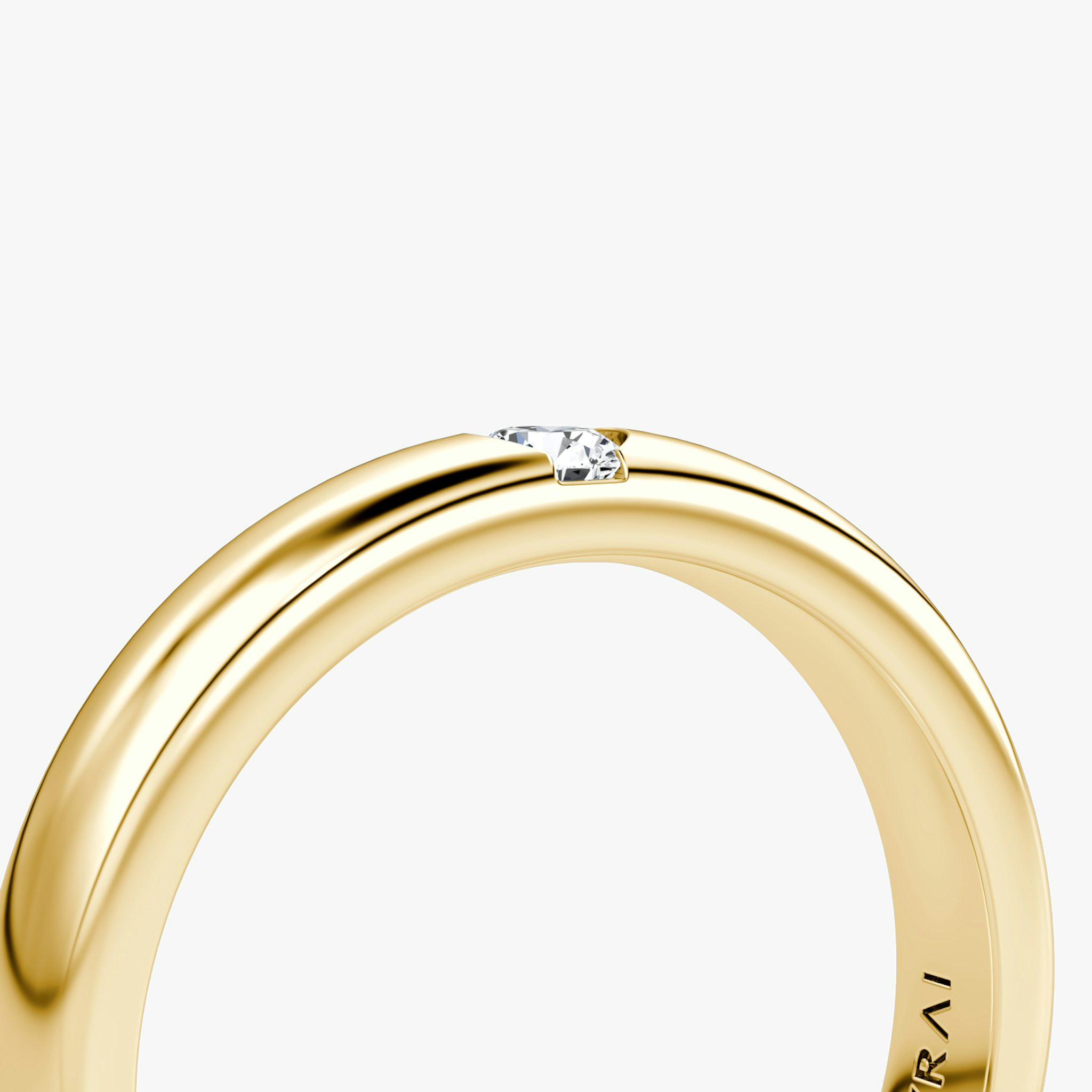 The Round Inlay Band | Round Brilliant | 18k | Yellow Gold | bandVersion: original