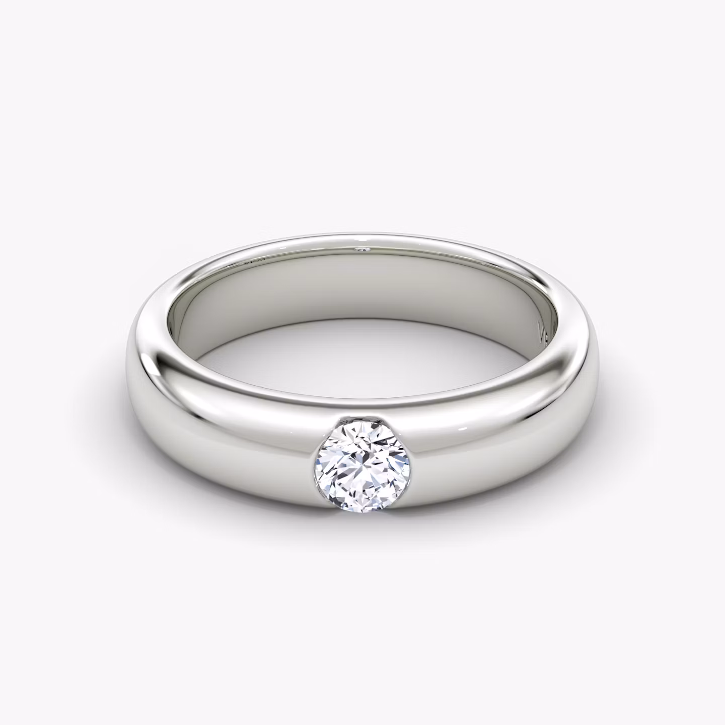 The Round Inlay Band Round Brilliant | White Gold
