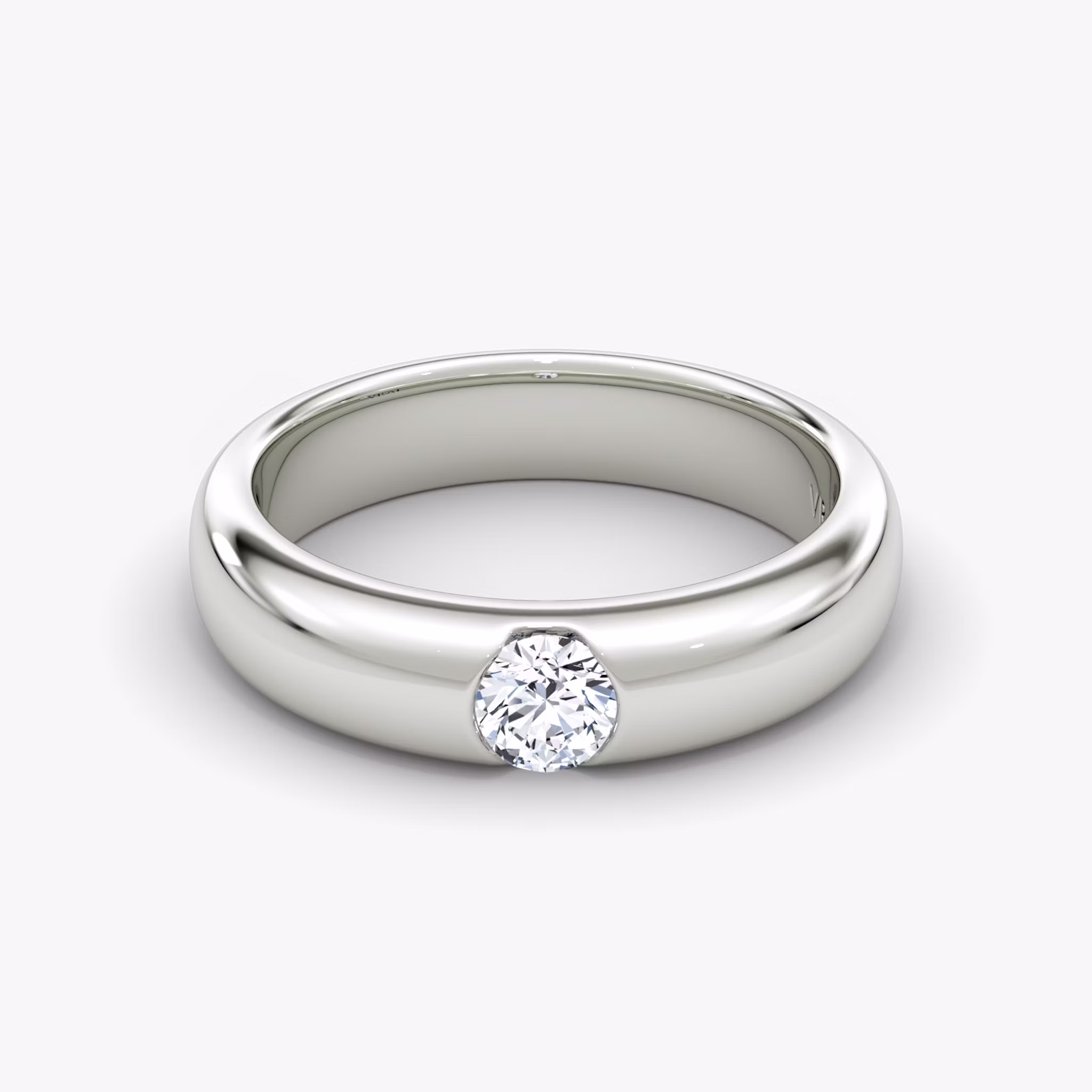 The Round Inlay Band Round Brilliant | Platinum