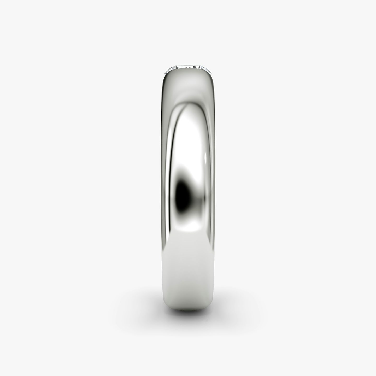 The Round Inlay Band | Round Brilliant | 18k | White Gold | bandVersion: large