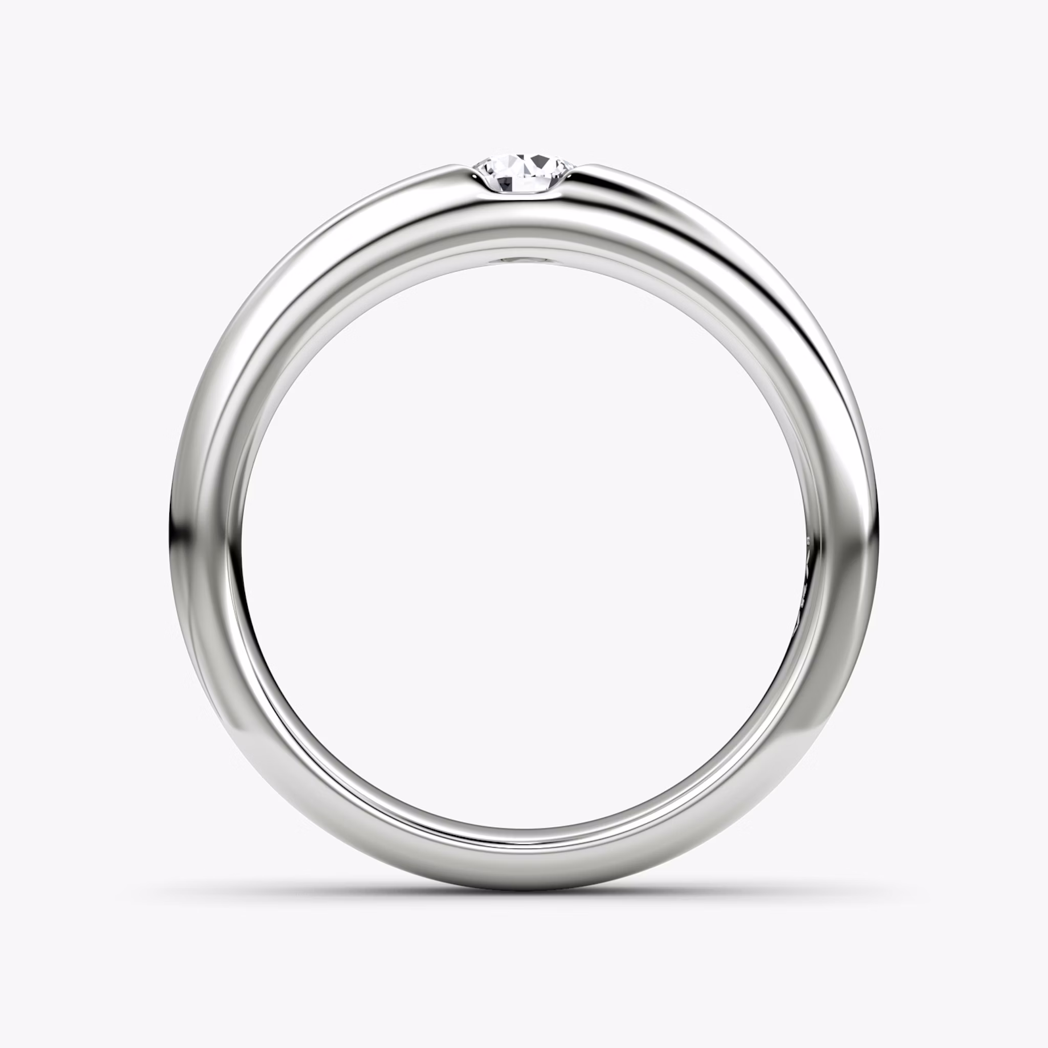 The Round Inlay Band | Round Brilliant | 18k | White Gold | bandVersion: large