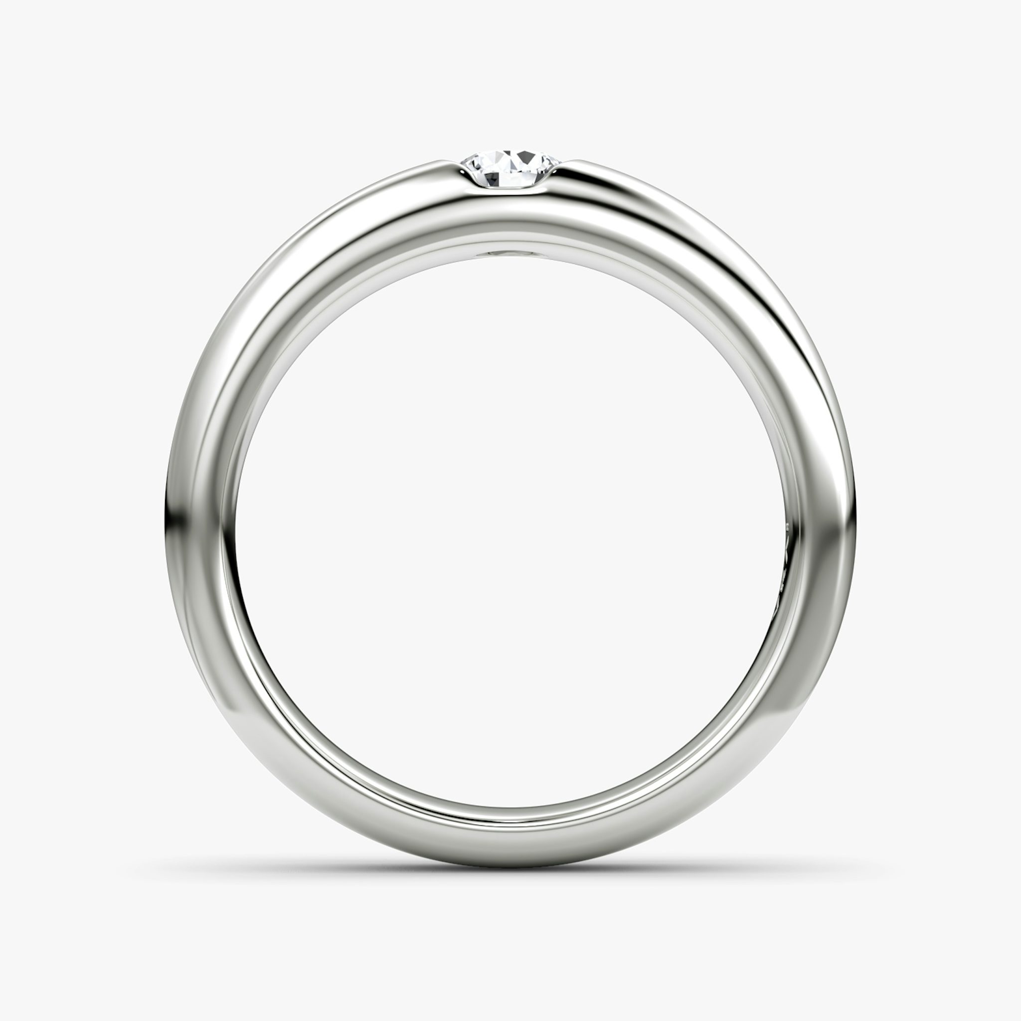 The Round Inlay Band | Round Brilliant | 18k | White Gold | bandVersion: large
