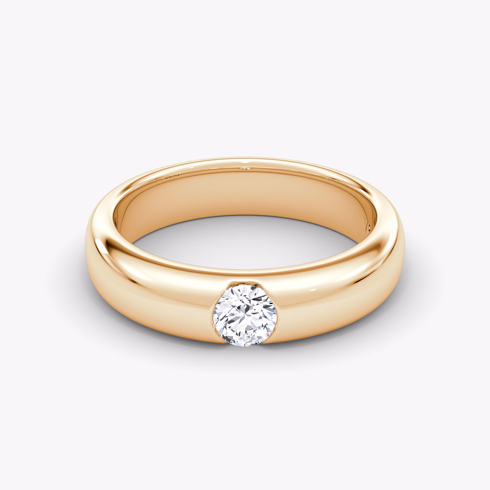 The Round Inlay Band | Round Brilliant | 14k | Rose Gold | bandVersion: large