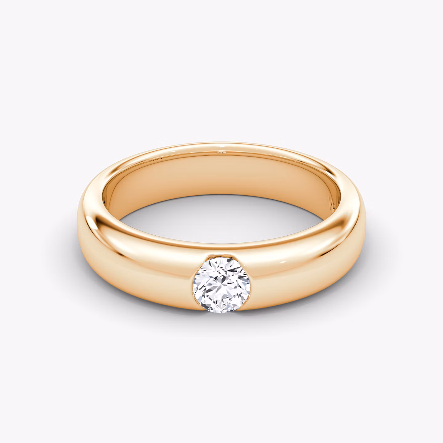 The Round Inlay Band | Round Brilliant | 14k | Rose Gold | bandVersion: large