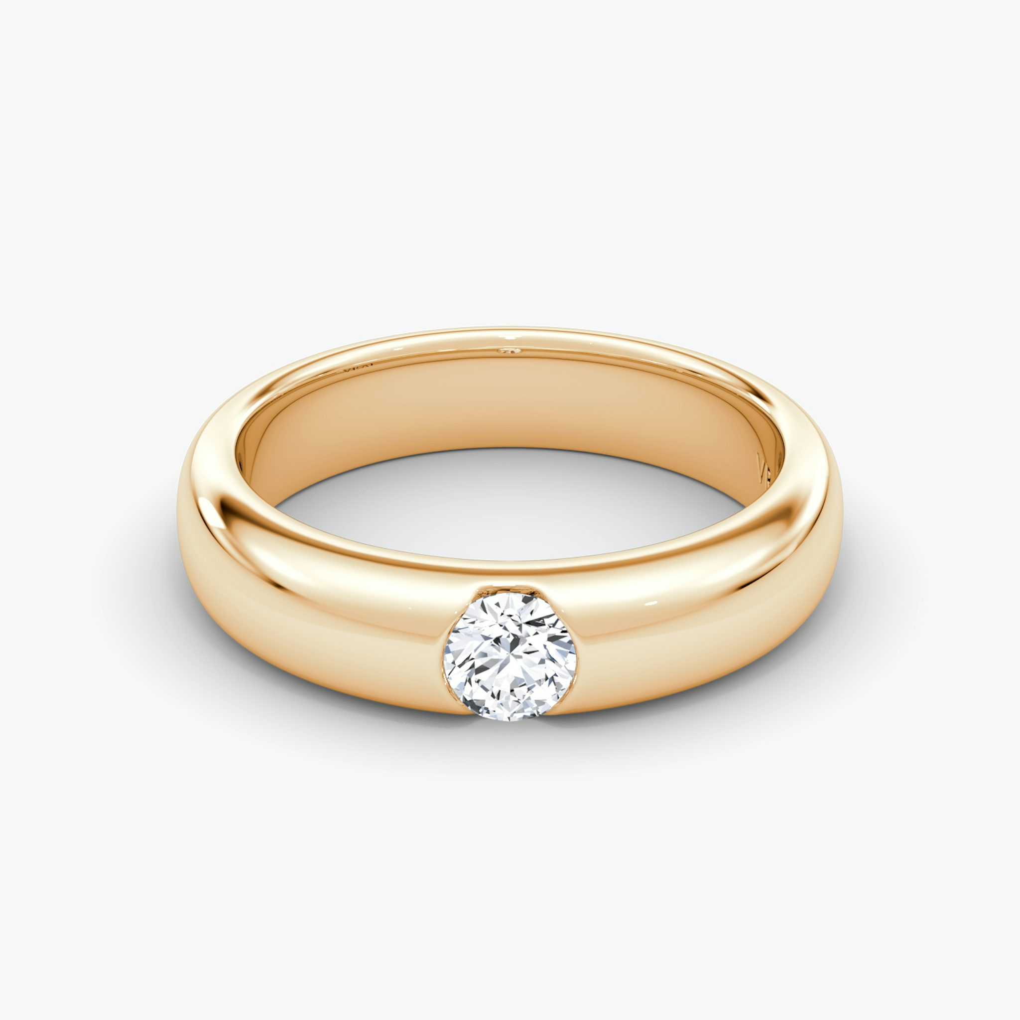 The Round Inlay Band | Round Brilliant | 14k | Rose Gold | bandVersion: large