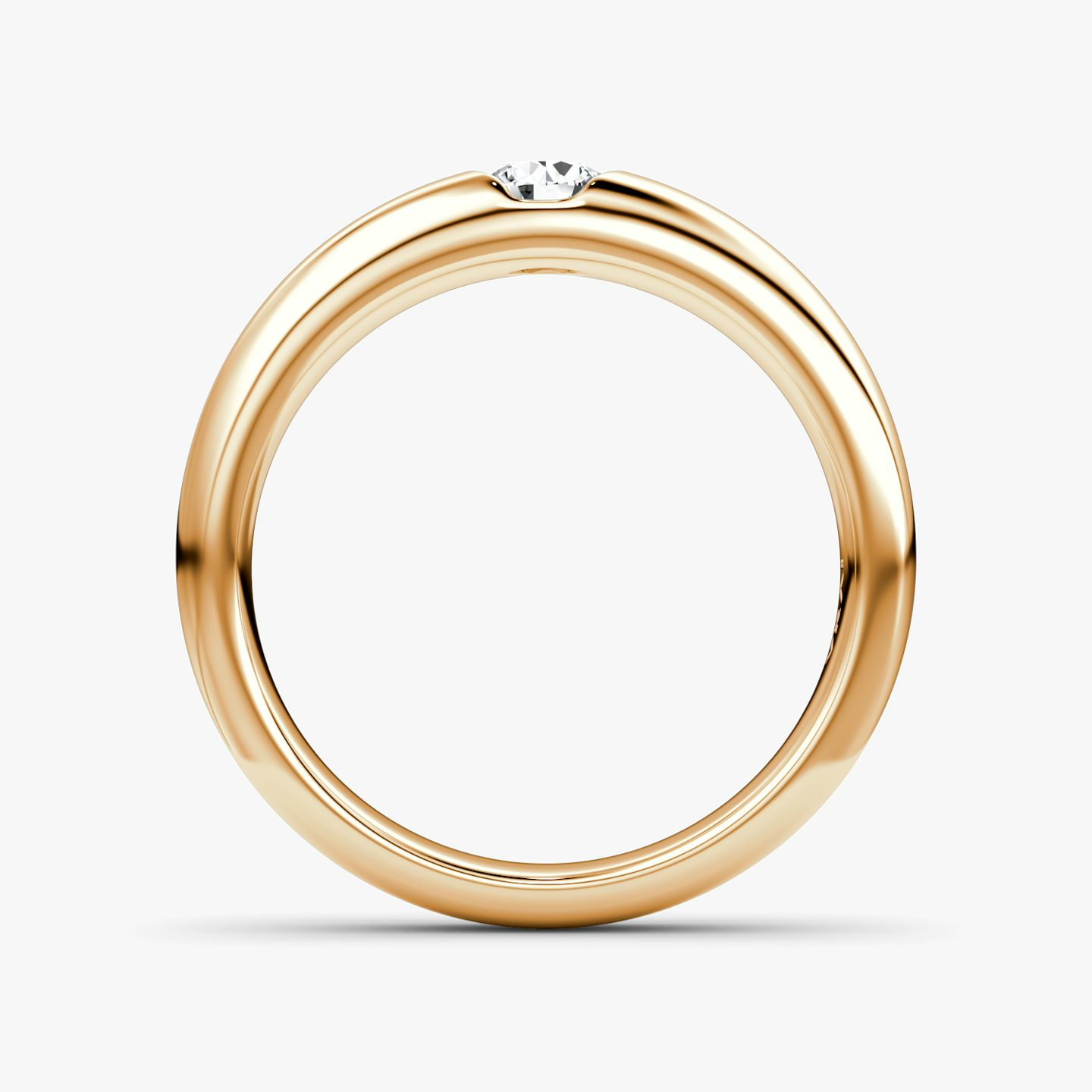 The Round Inlay Band | Round Brilliant | 14k | Rose Gold | bandVersion: large