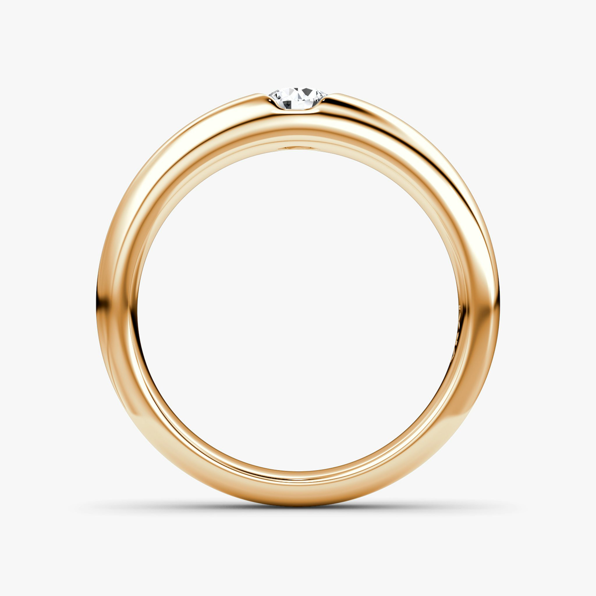 The Round Inlay Band | Round Brilliant | 14k | Rose Gold | bandVersion: large