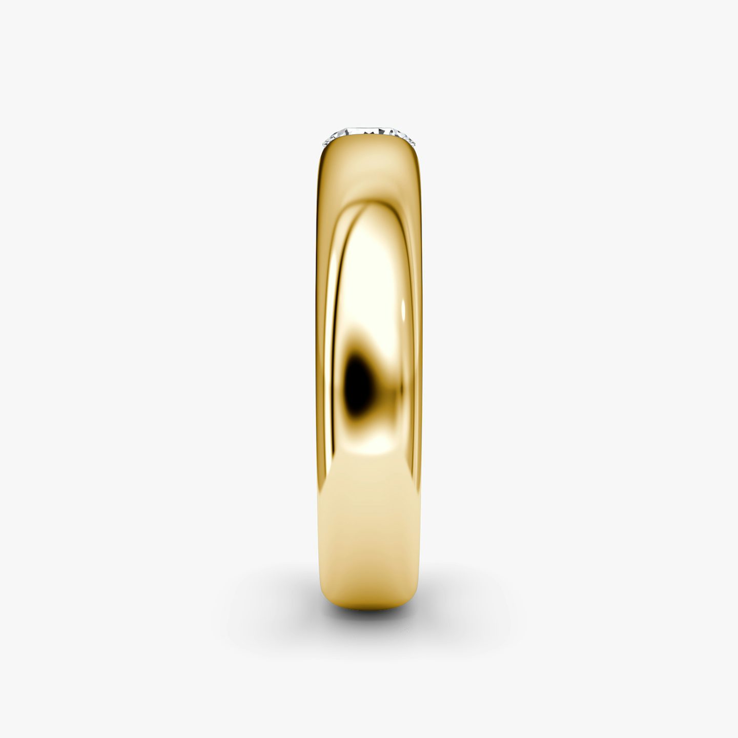 The Round Inlay Band | Round Brilliant | 18k | Yellow Gold | bandVersion: large