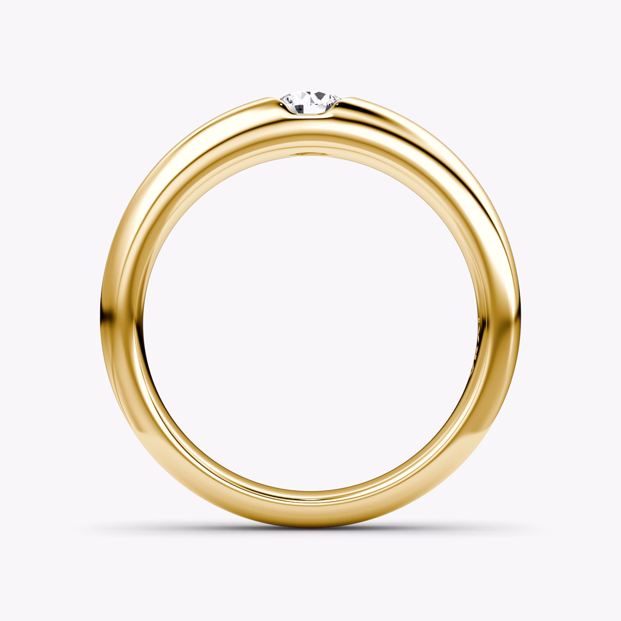 The Round Inlay Band | Round Brilliant | 18k | Yellow Gold | bandVersion: large