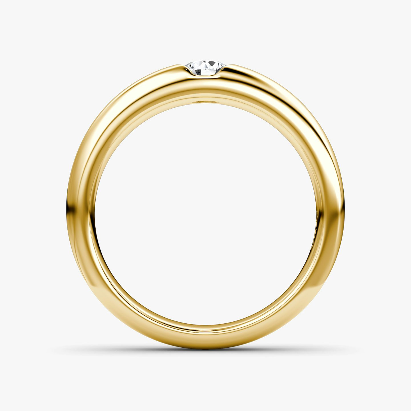 The Round Inlay Band | Round Brilliant | 18k | Yellow Gold | bandVersion: large