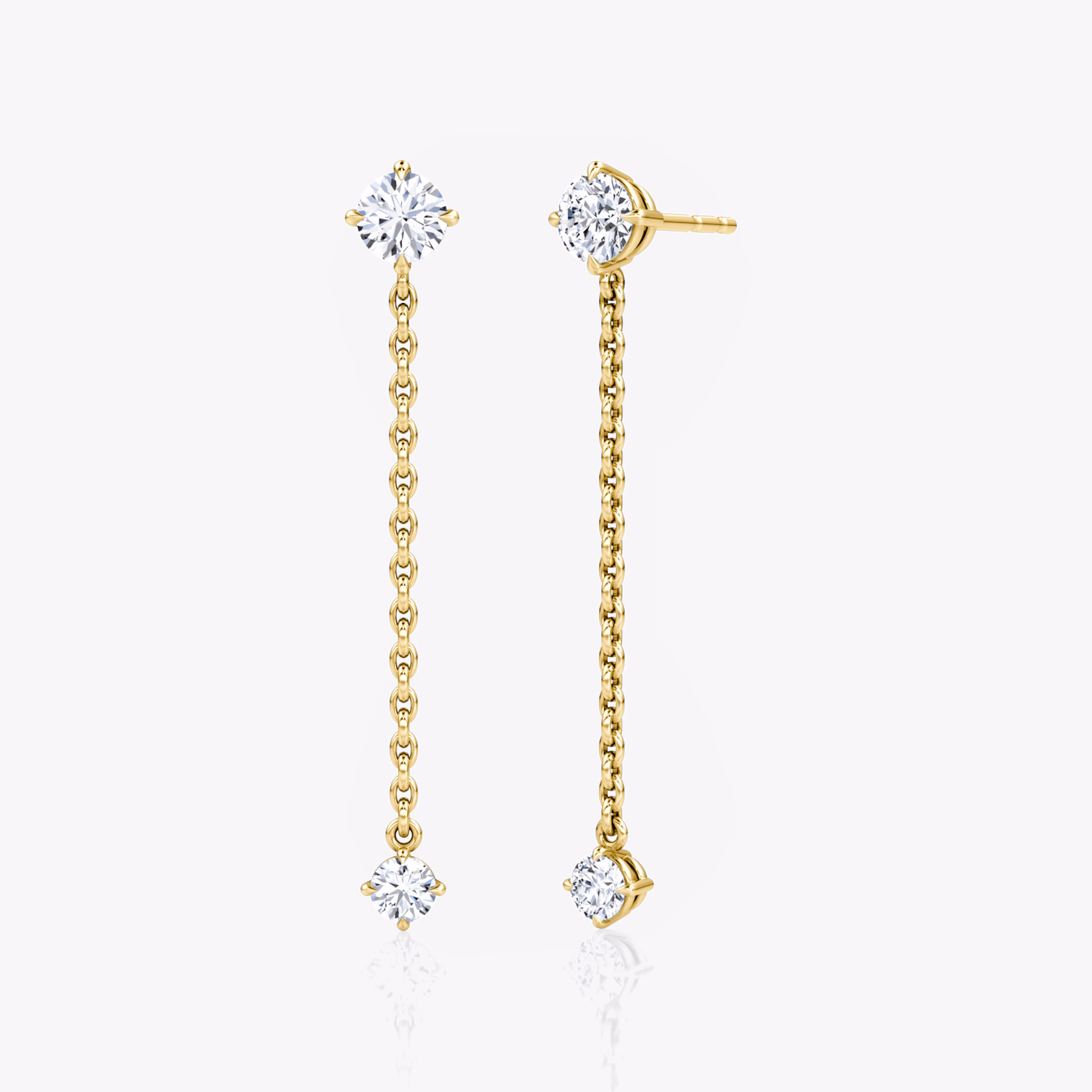 A pair of gold Duo Dangle Earrings.