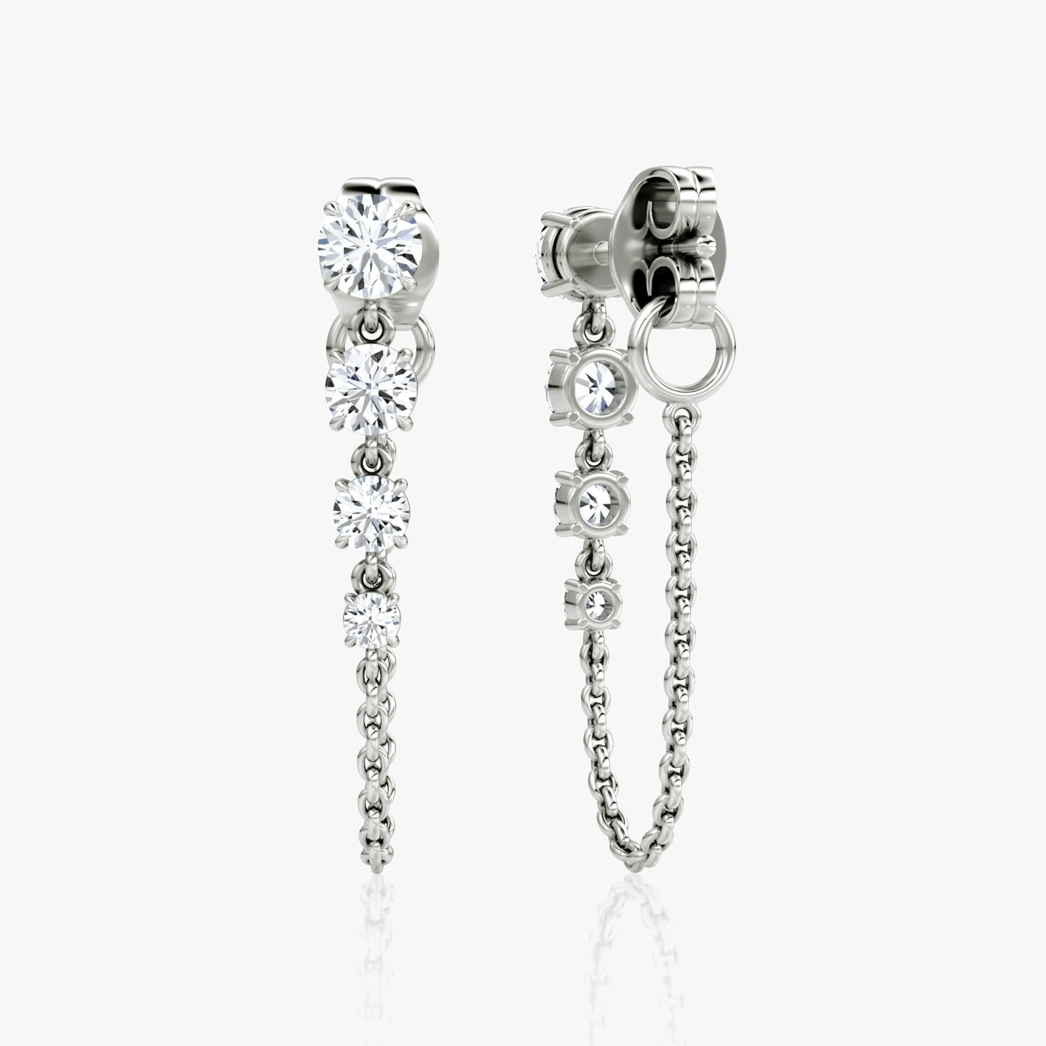 Linked Tennis Earring | Round Brilliant | 14k | White Gold | caratWeight: 0.55ct