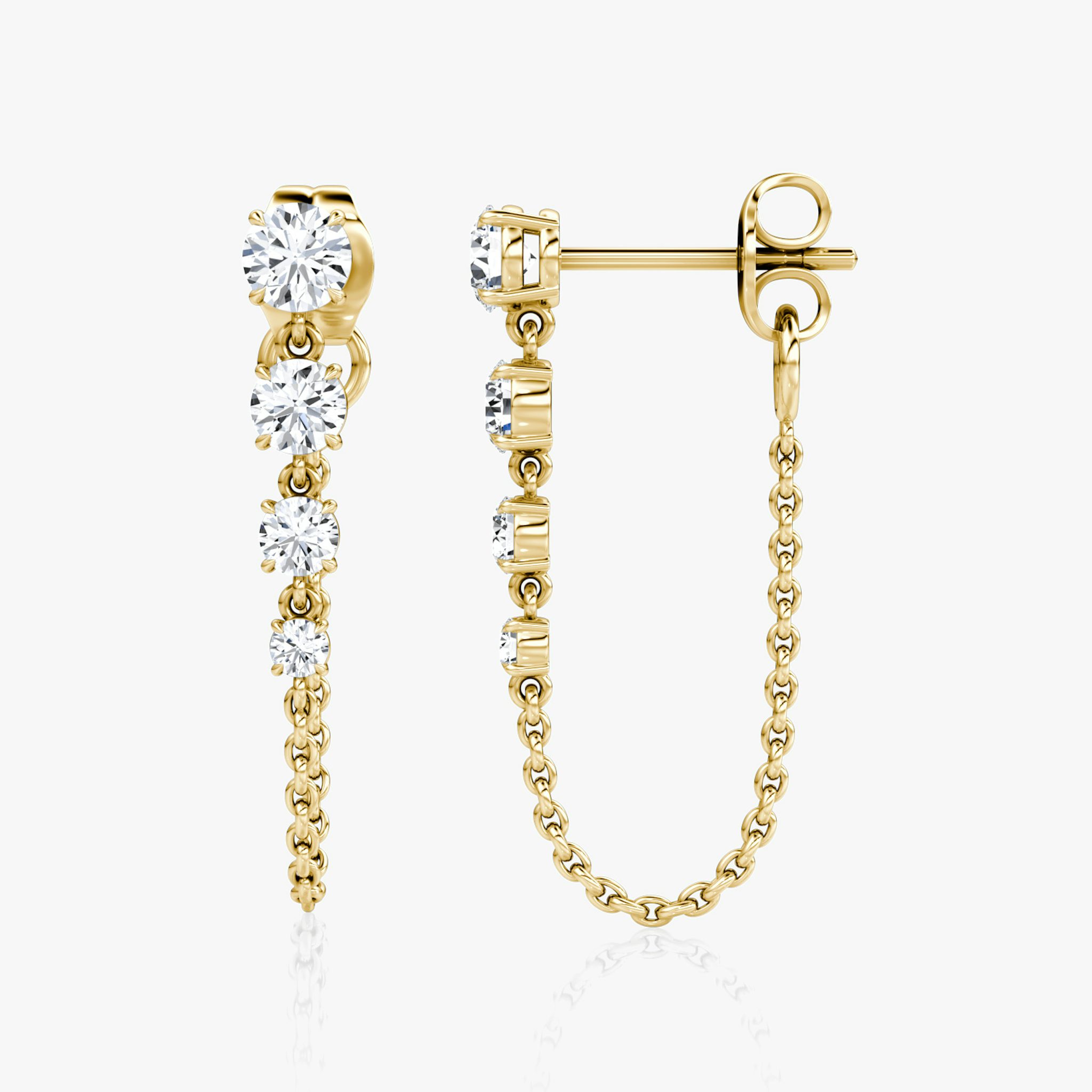 Linked Tennis Earring | Round Brilliant | 14k | Yellow Gold | caratWeight: 0.55ct