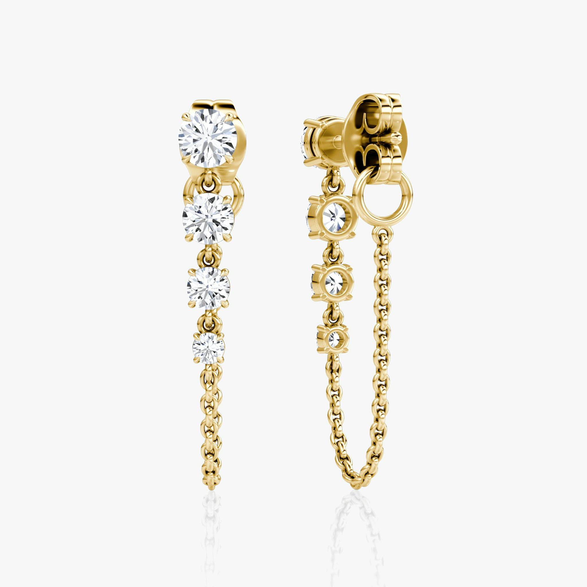 Linked Tennis Earring | Round Brilliant | 14k | Yellow Gold | caratWeight: 0.55ct