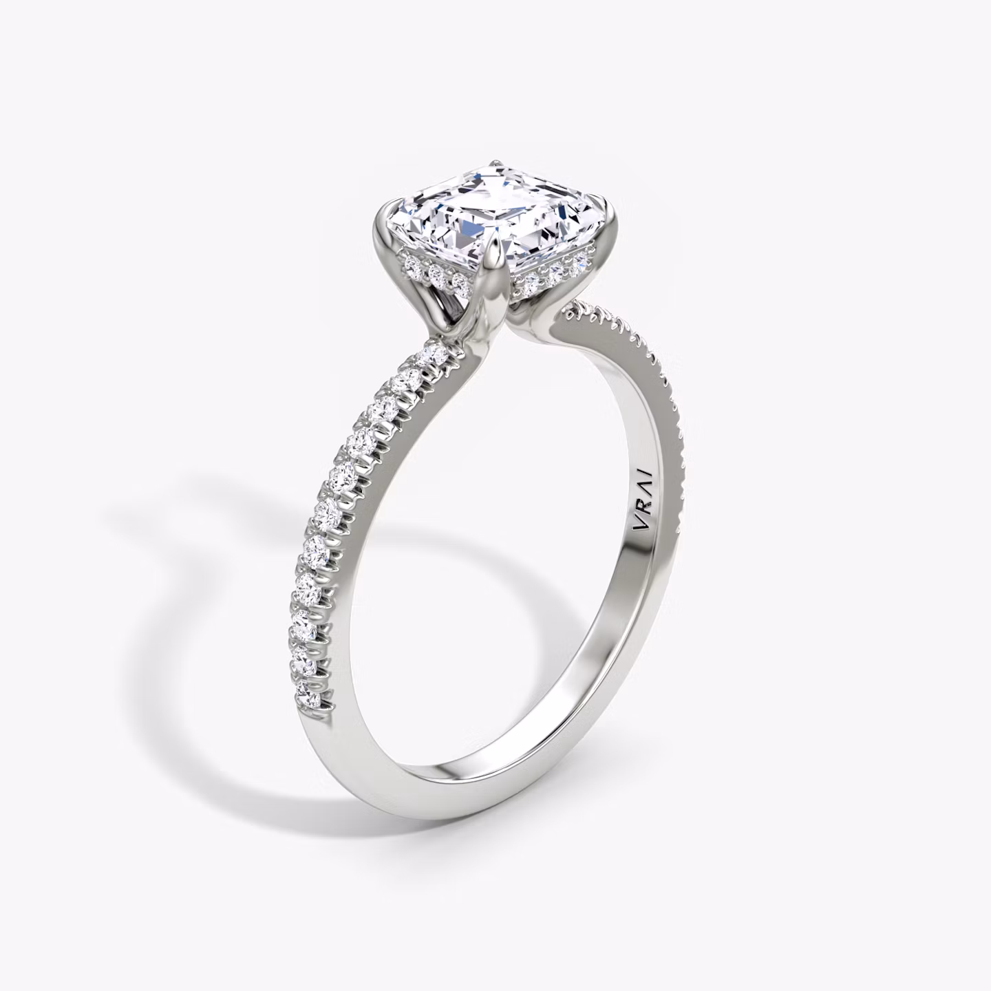 The Floating Solitaire Asscher | Platinum