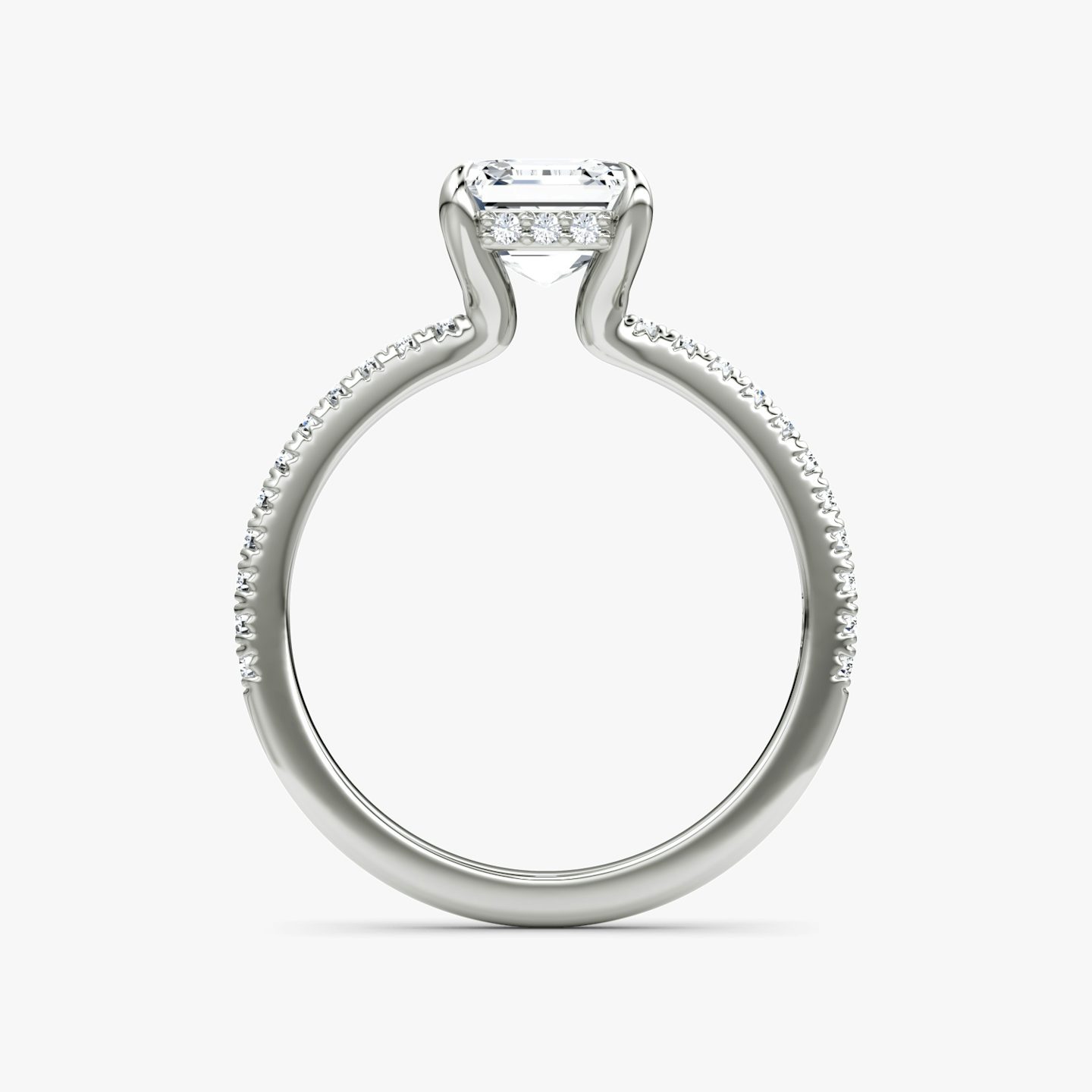 Floating Solitaire | Asscher | Platin | bandAccent: Mit Pavé-Besatz | diamondOrientation: vertical | caratWeight: other