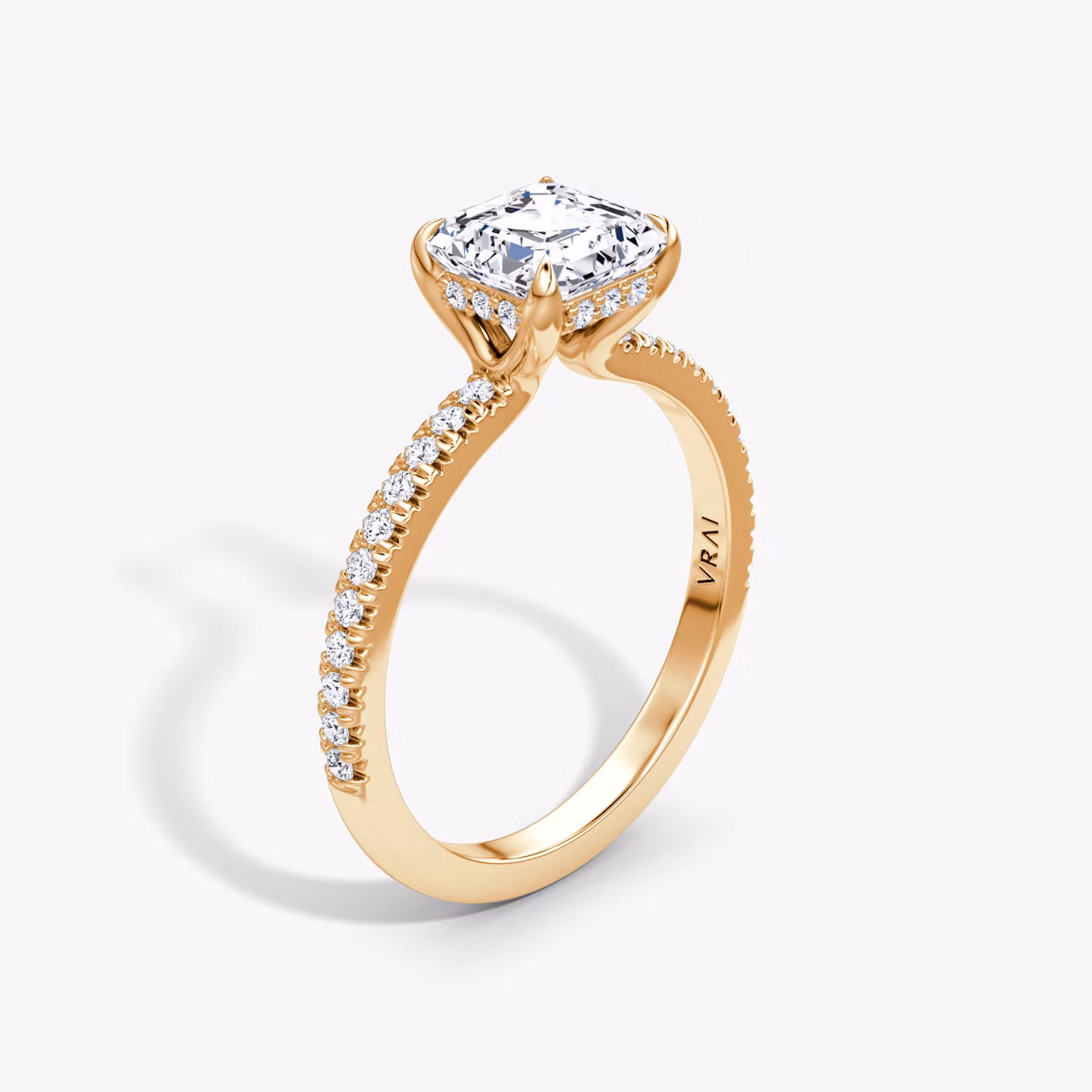 The Floating Solitaire Asscher | Rose Gold