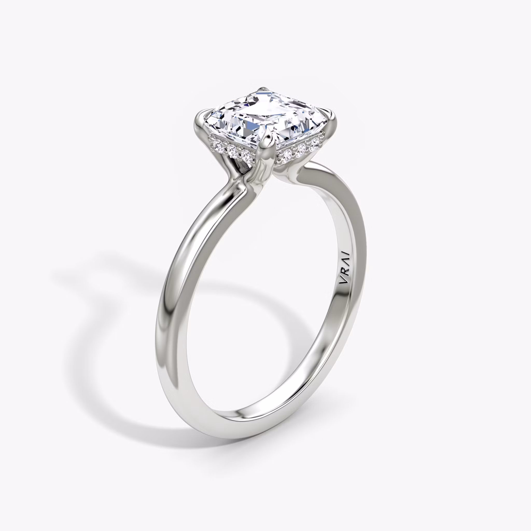 Floating Solitaire Asscher | Platinum