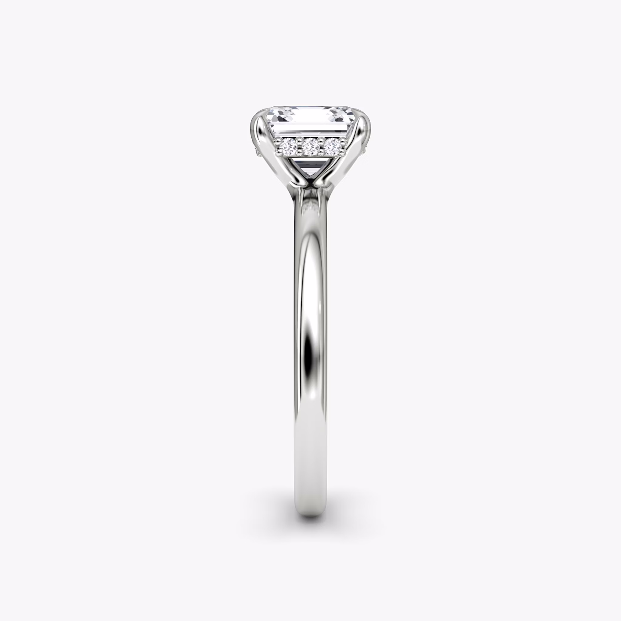 The Floating Solitaire | Asscher | Platinum | bandAccent: Plain | diamondOrientation: vertical | caratWeight: other