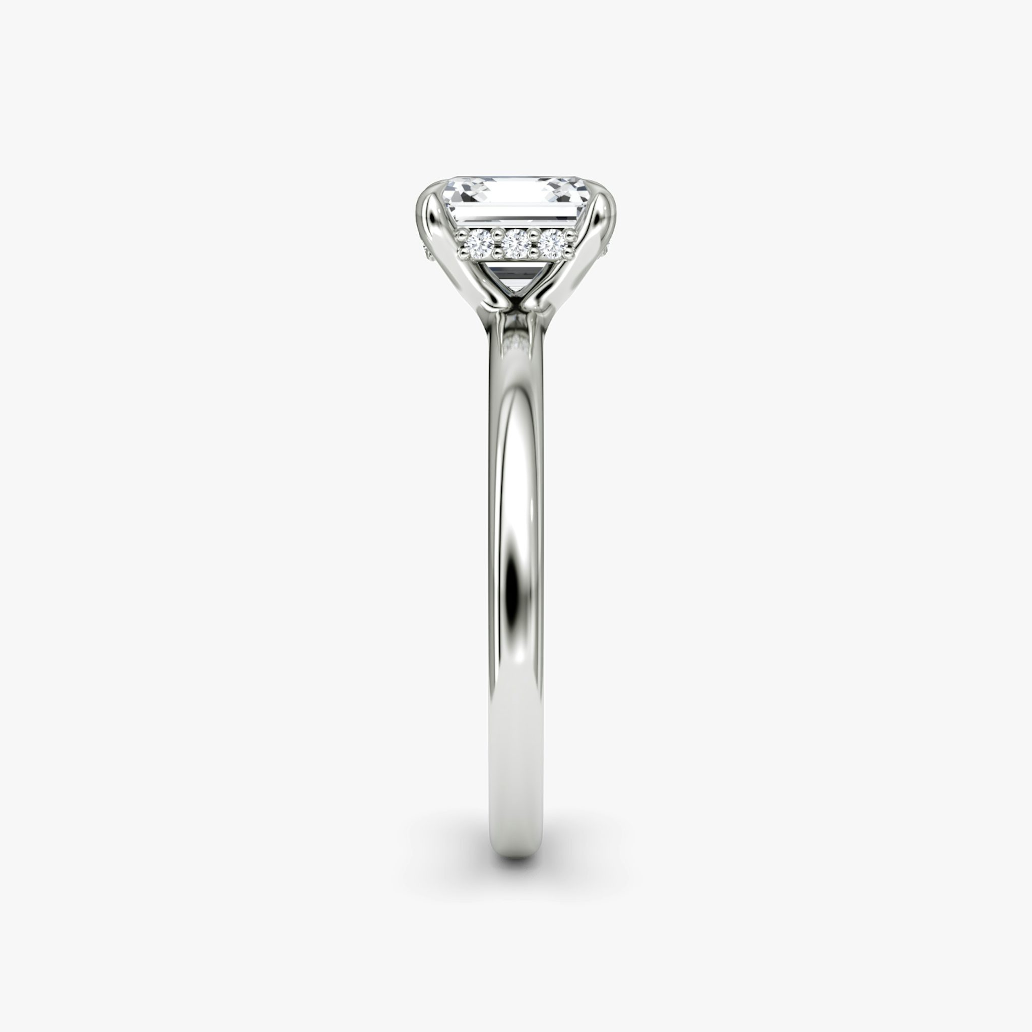 The Floating Solitaire | Asscher | Platinum | bandAccent: Plain | diamondOrientation: vertical | caratWeight: other